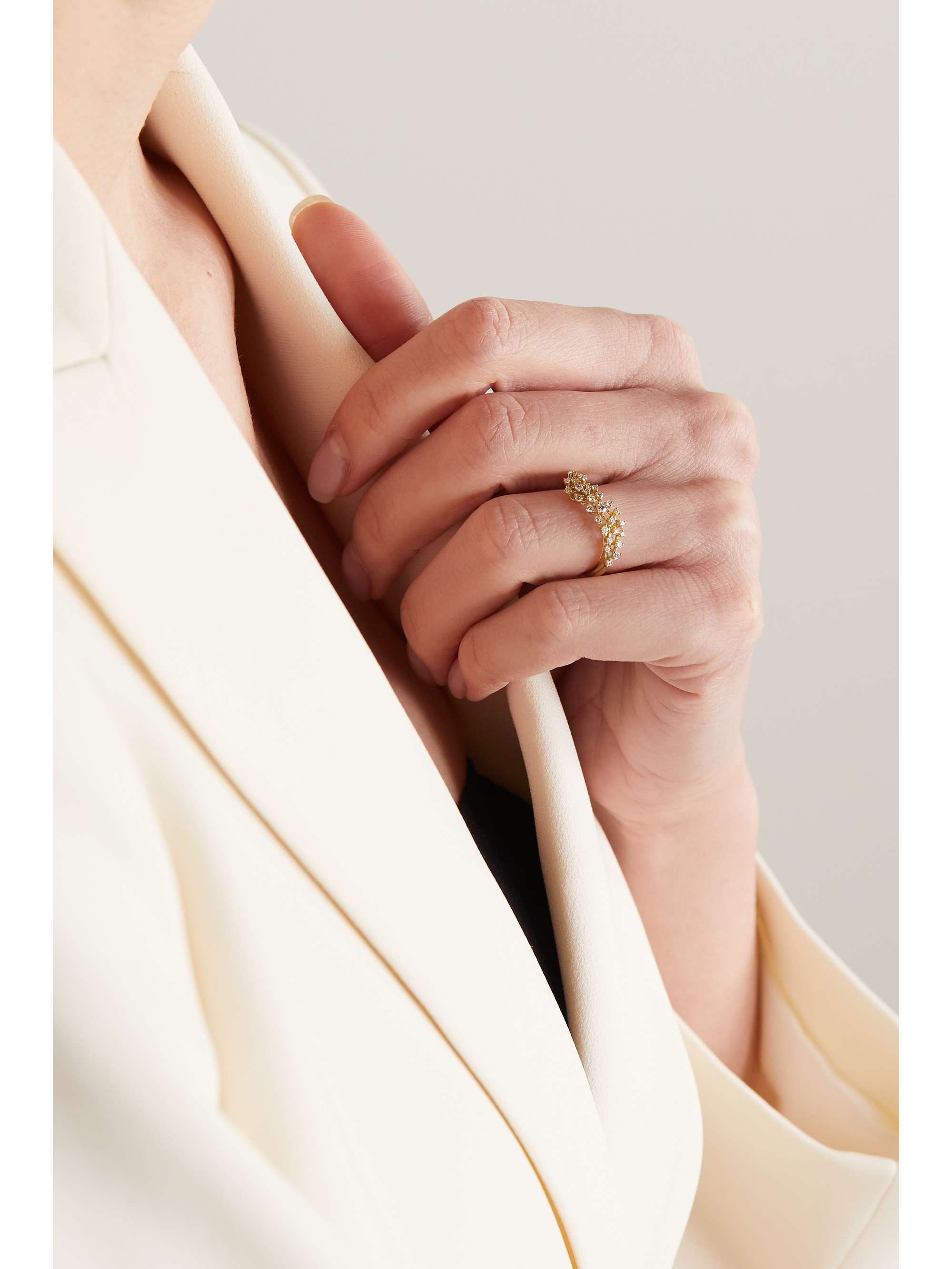 ANANYA Scatter 18-karat gold diamond ring
