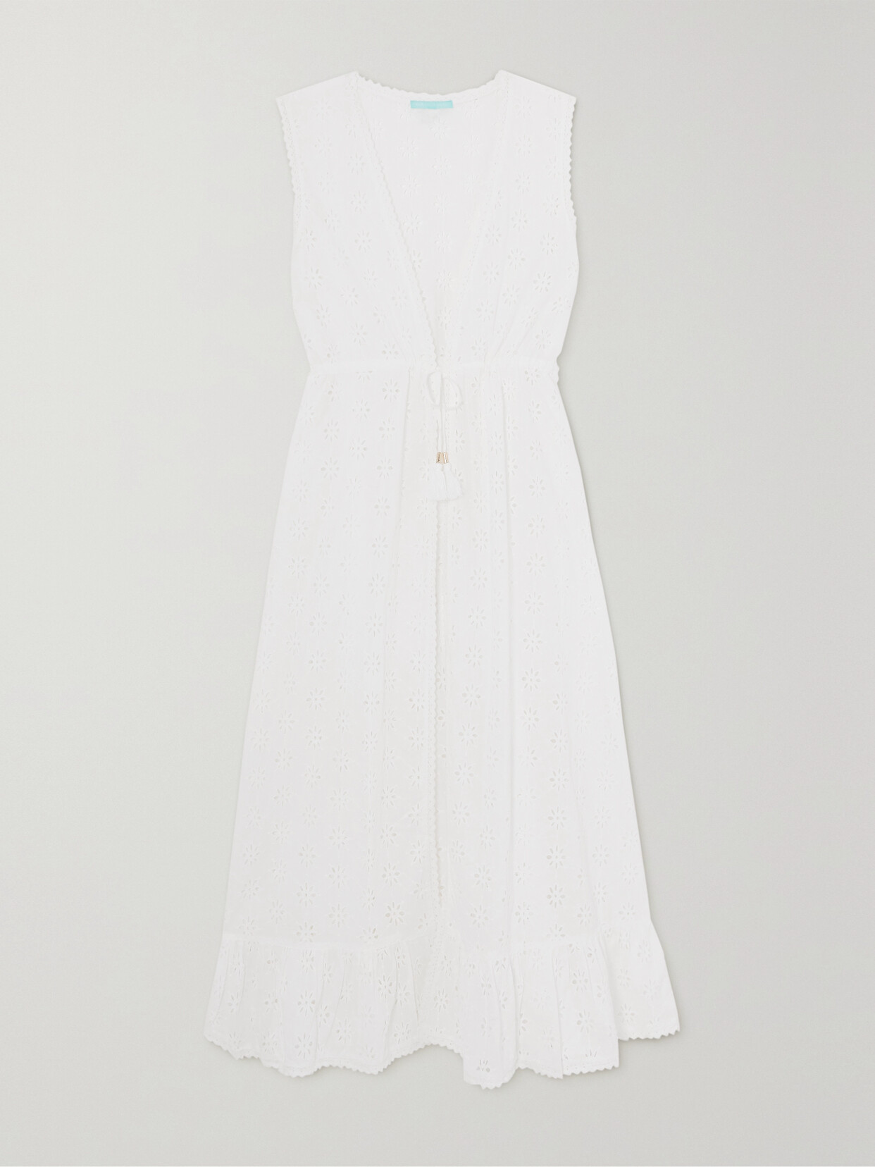 Melissa Odabash Tessa Crochet-trimmed Broderie Anglaise Cotton Kaftan - White
