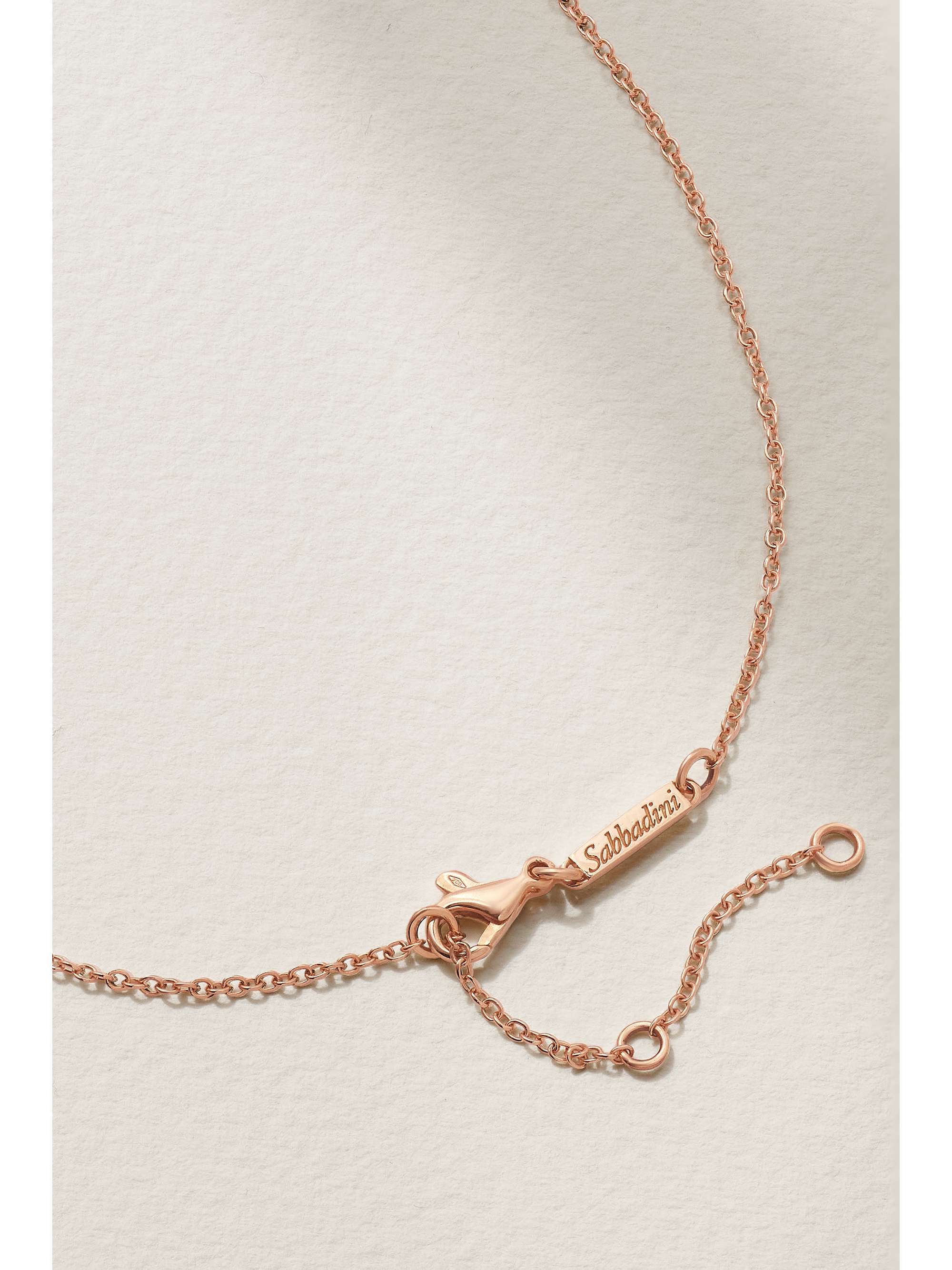 SABBADINI Bee 18-karat gold, enamel and diamond necklace