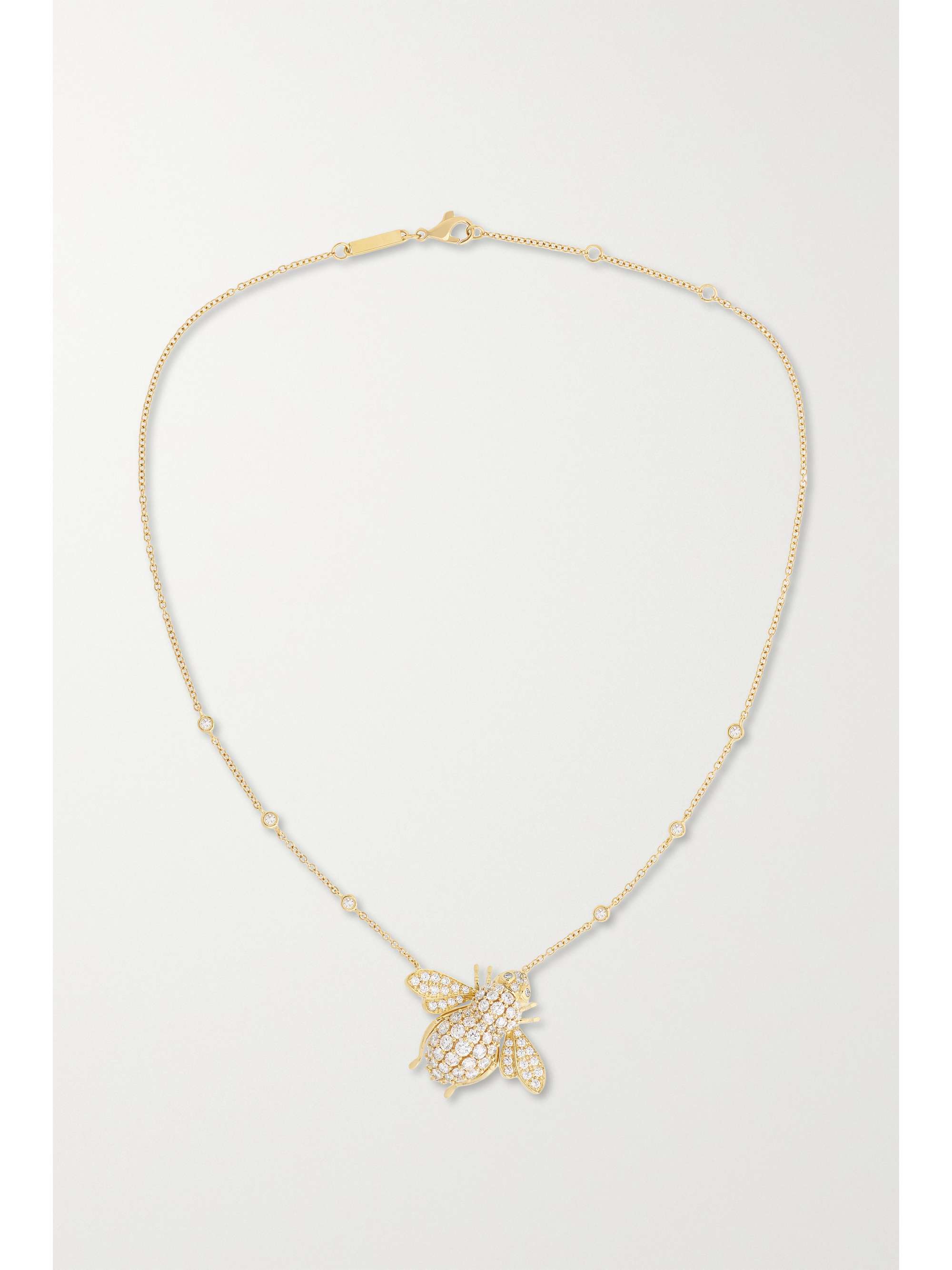 SABBADINI Bee 18-karat gold diamond necklace