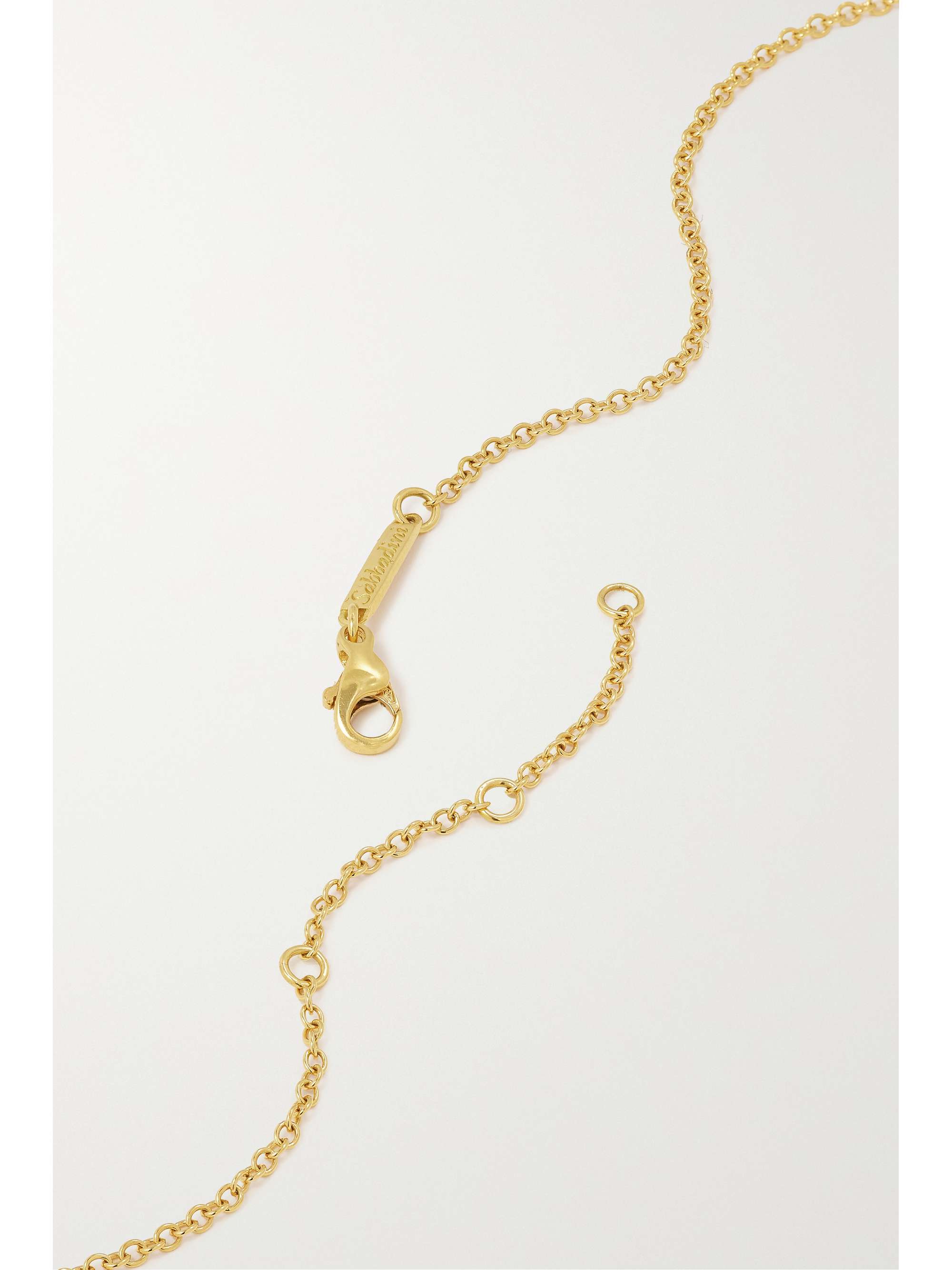 SABBADINI Geko 18-karat gold, enamel and diamond necklace
