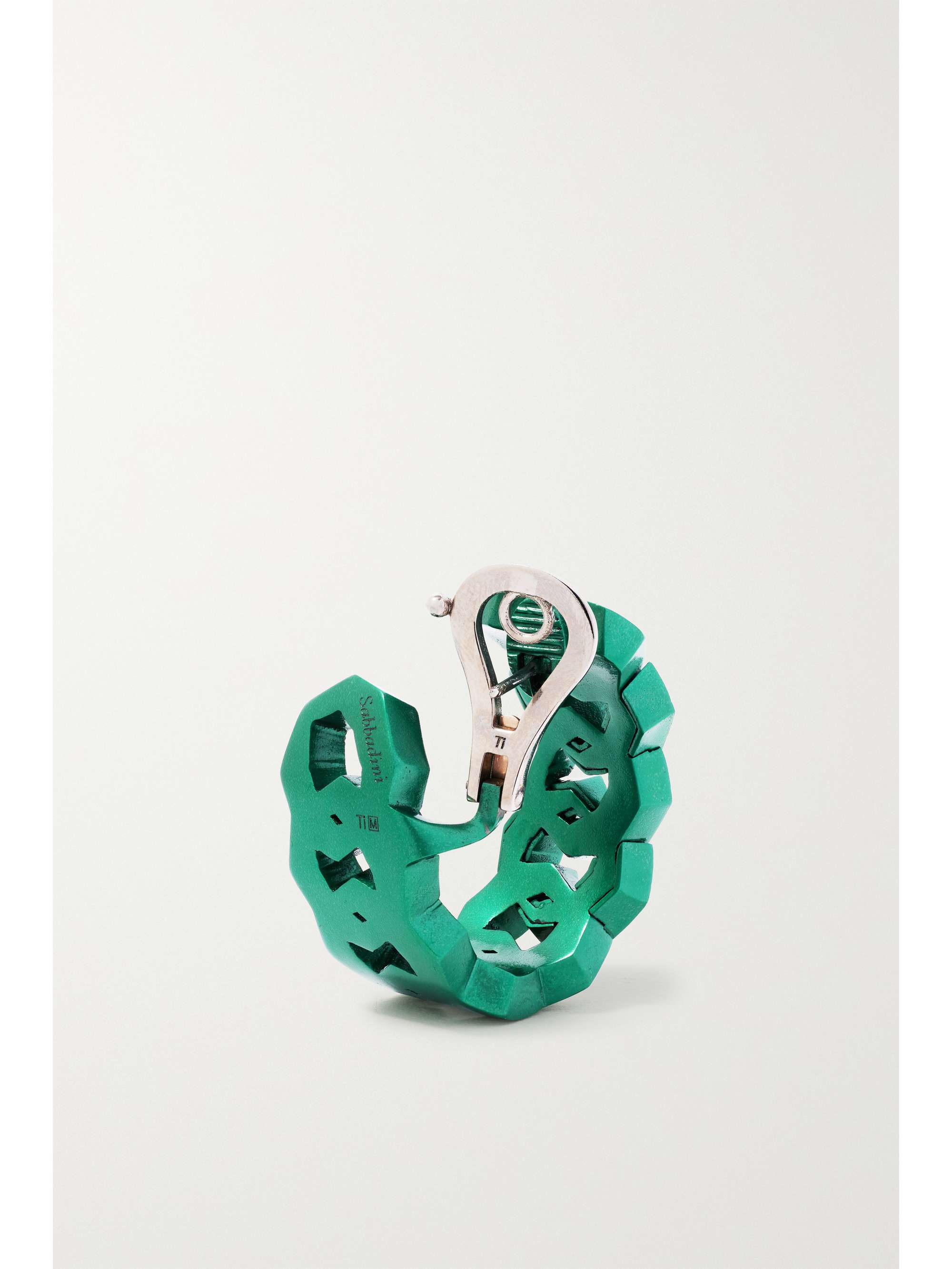 SABBADINI Soho titanium and tsavorite hoop earrings