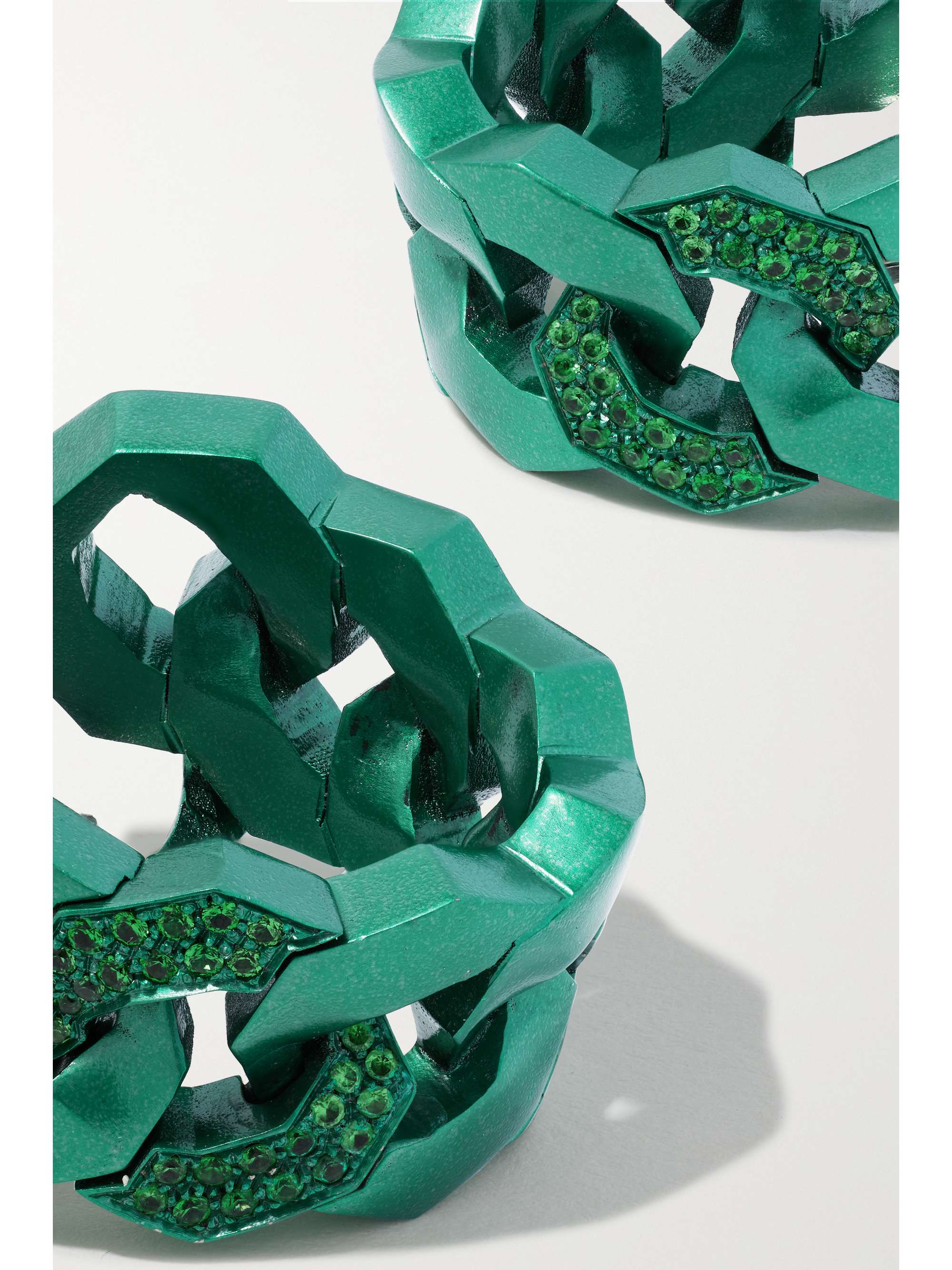 SABBADINI Soho titanium and tsavorite hoop earrings