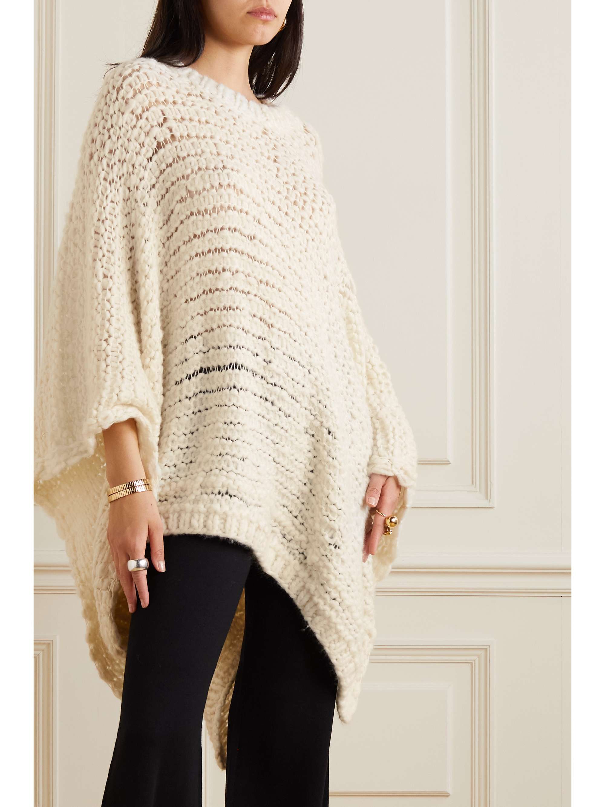 GABRIELA HEARST Leonora cashmere crochet-knit poncho