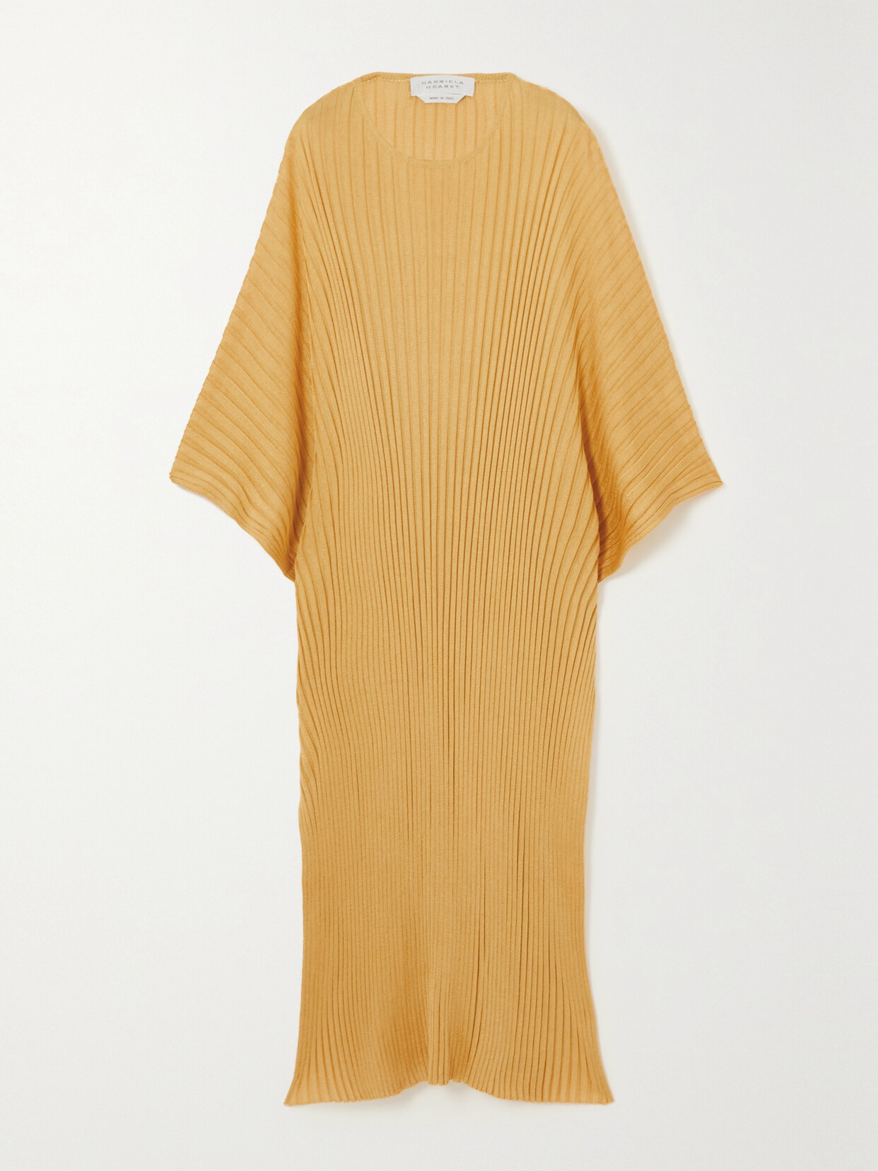 Gabriela Hearst - Taos Ribbed Silk Poncho - Gold