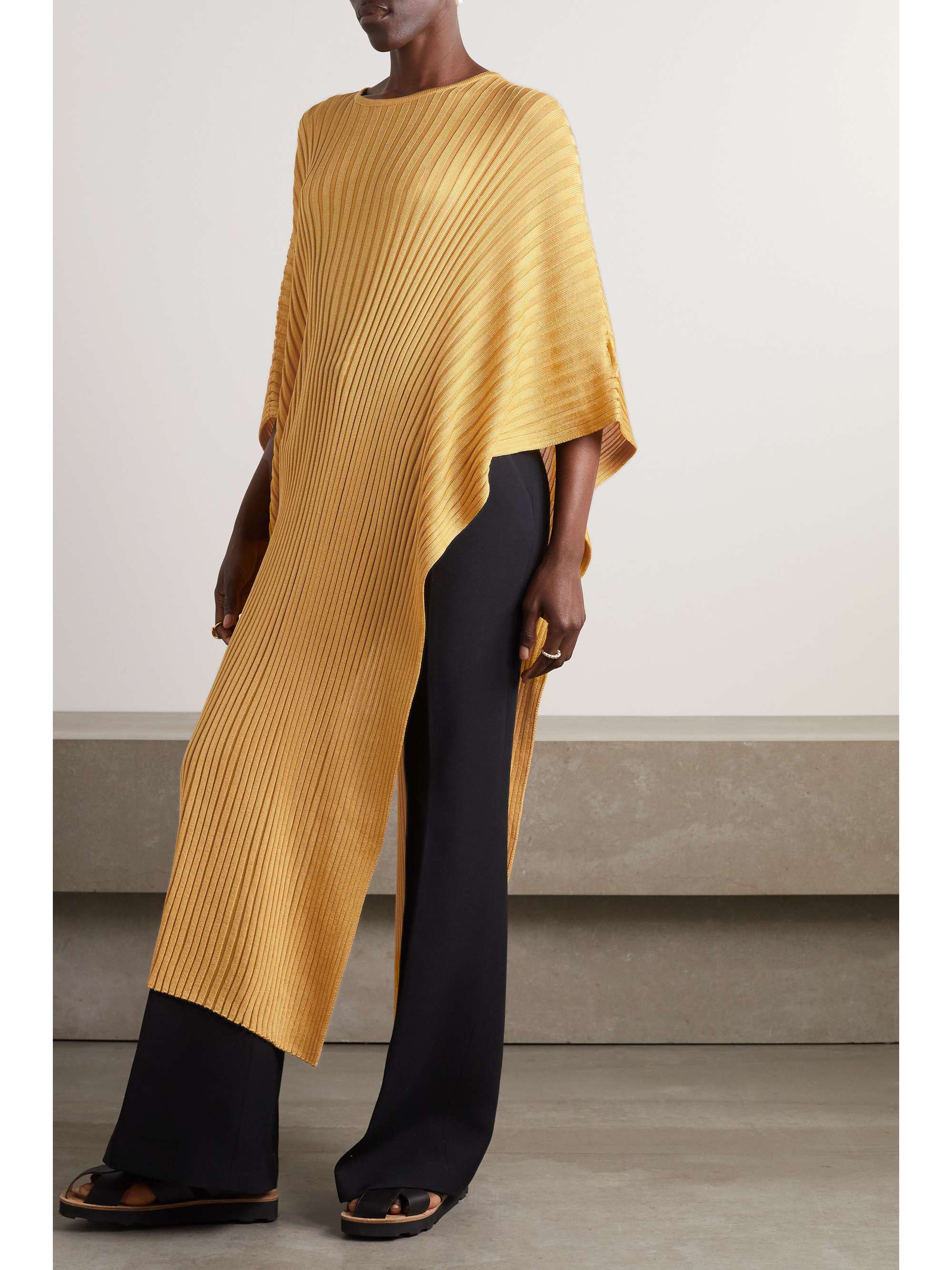 GABRIELA HEARST Taos ribbed silk poncho