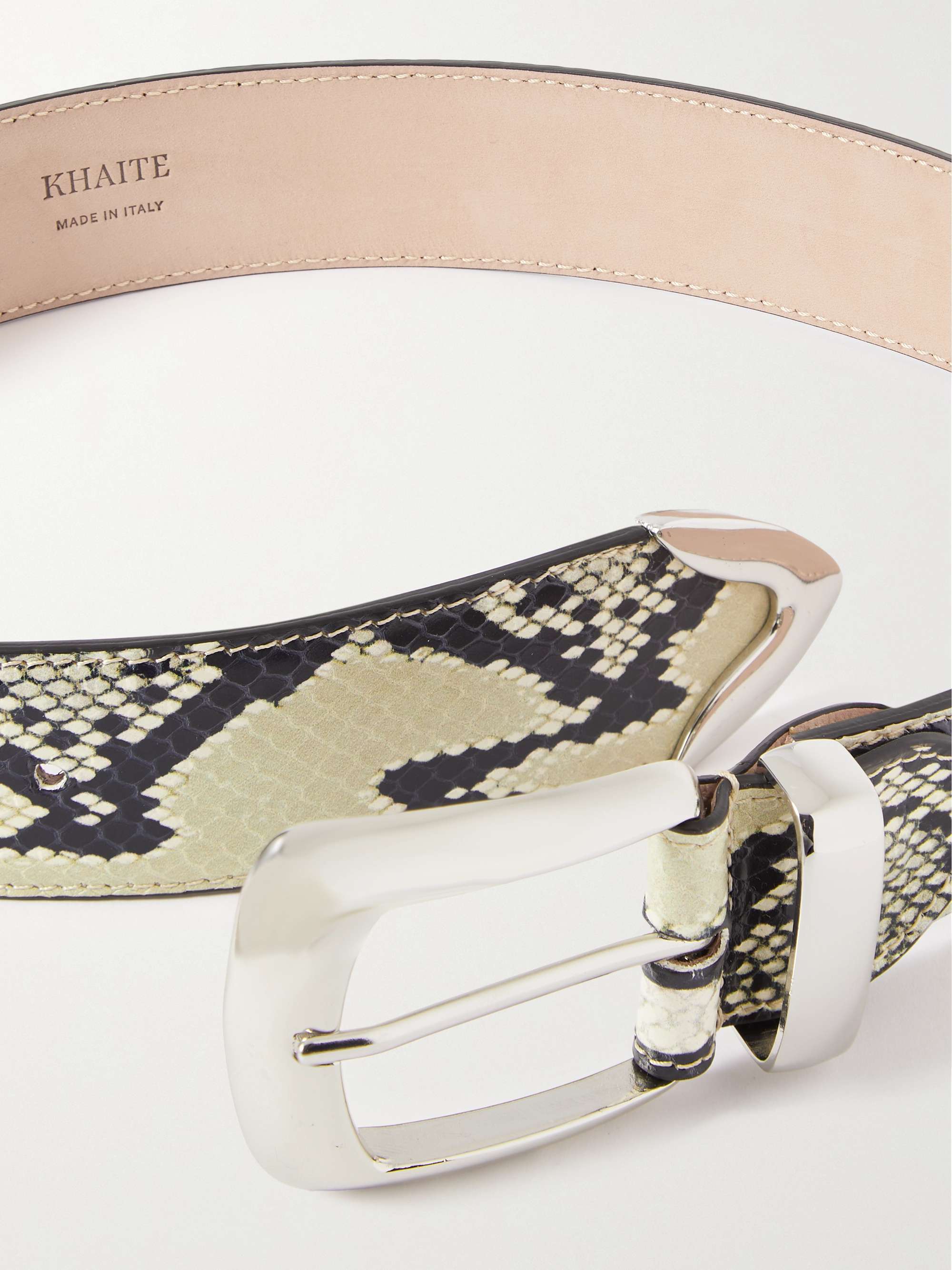 KHAITE Bruno snake-effect leather belt