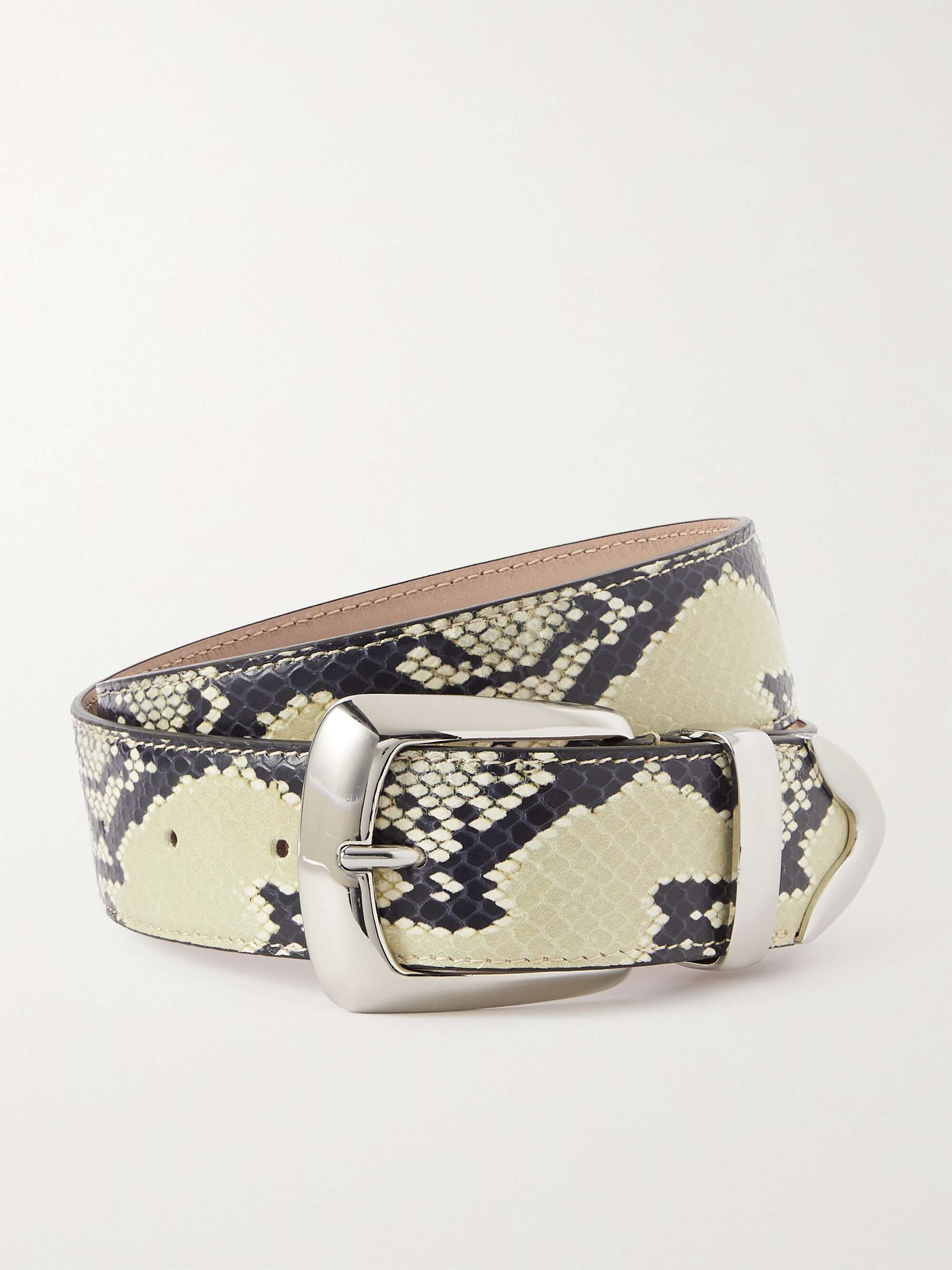 KHAITE Bruno snake-effect leather belt | NET-A-PORTER KHAITE Bruno snake-effect leather belt | NET-A-PORTER