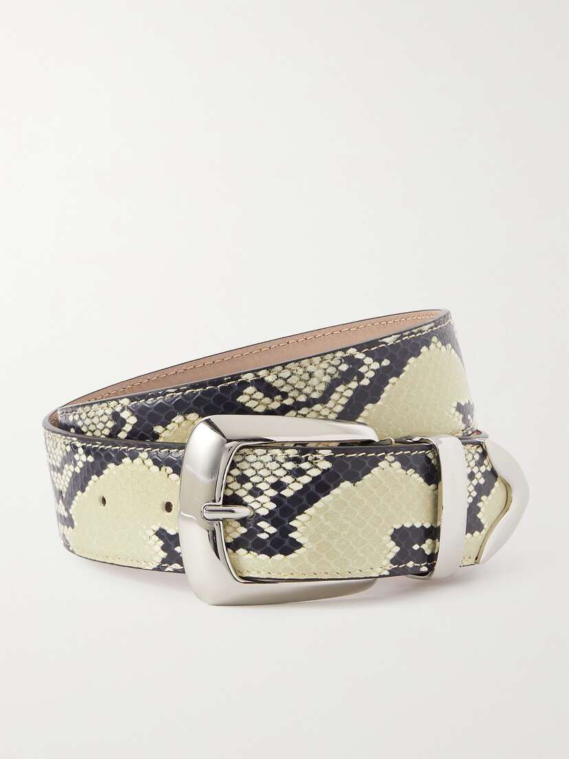Khaite Bruno Snake-effect Leather Belt