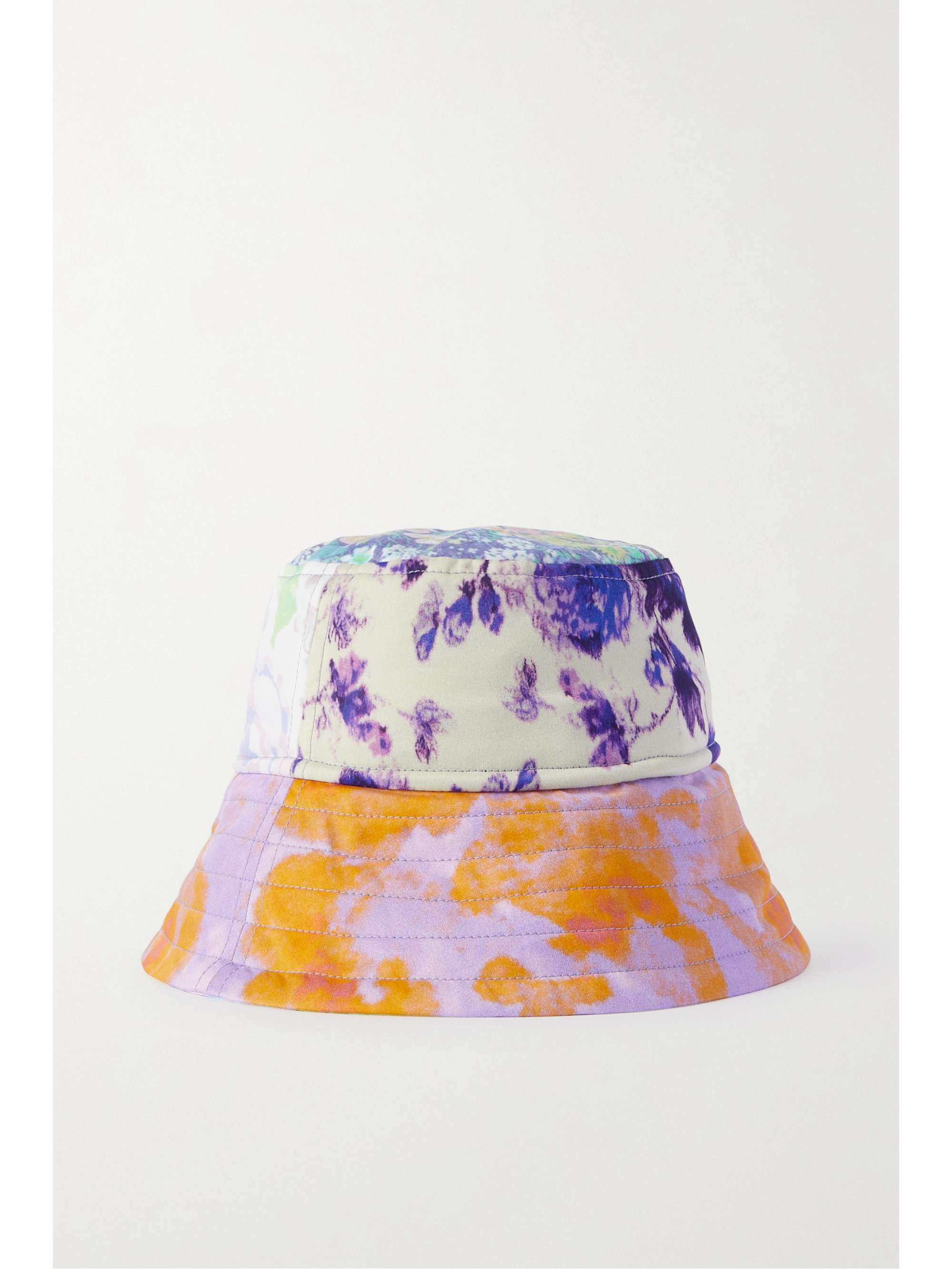 DRIES VAN NOTEN Patchwork tie-dyed printed shell bucket hat