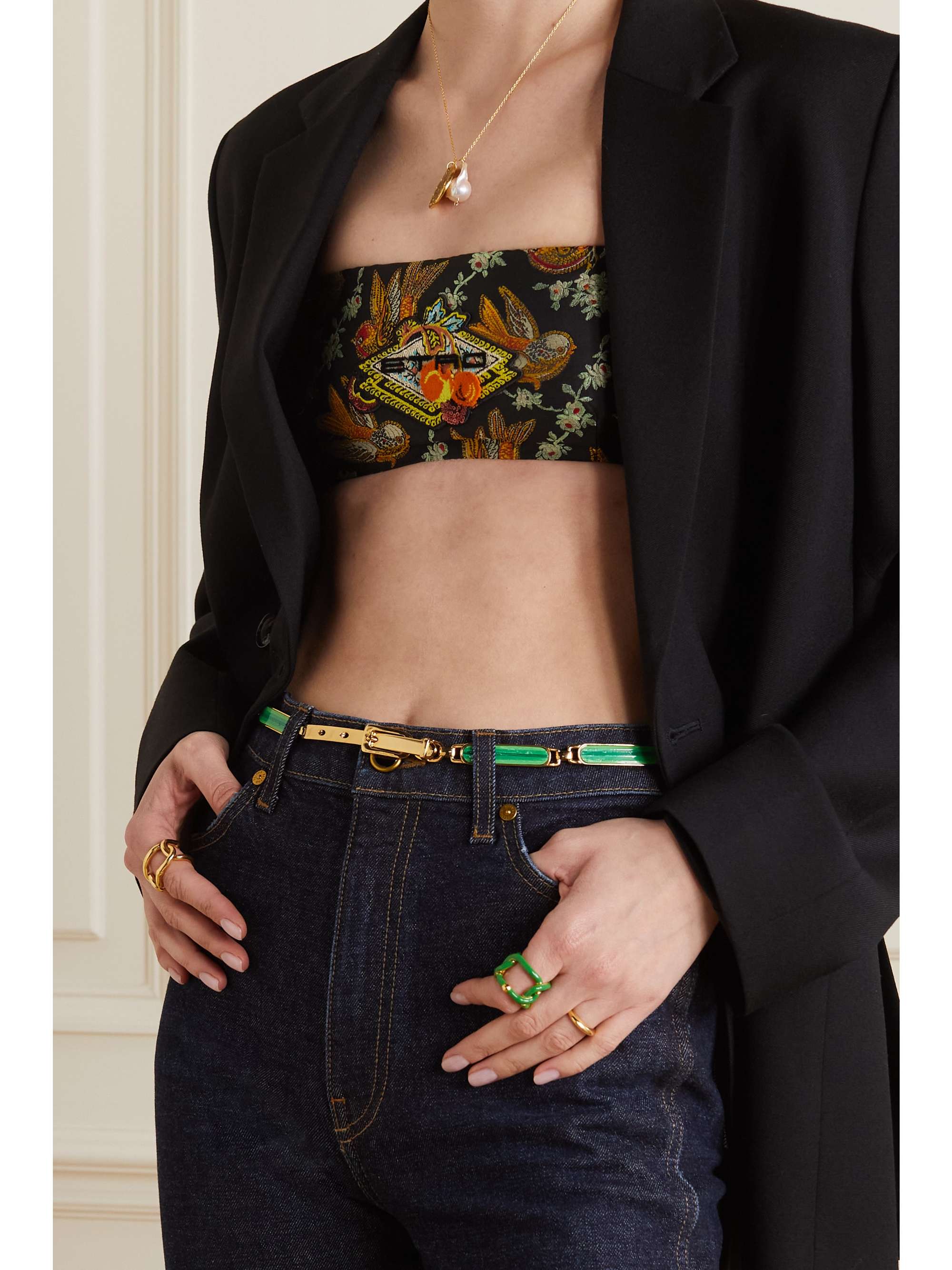 ETRO Gold-tone and enamel waist belt