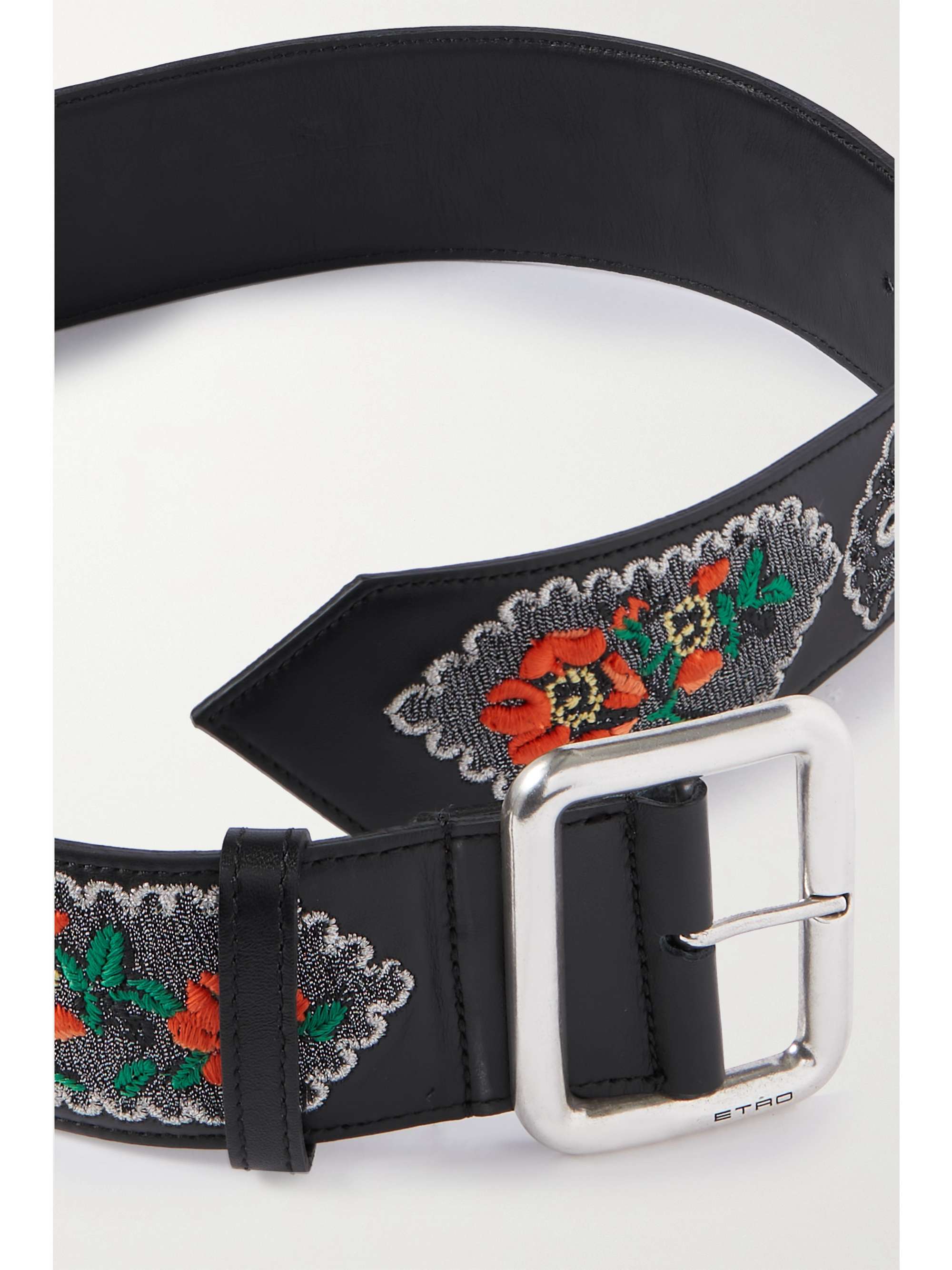ETRO Embroidered leather belt