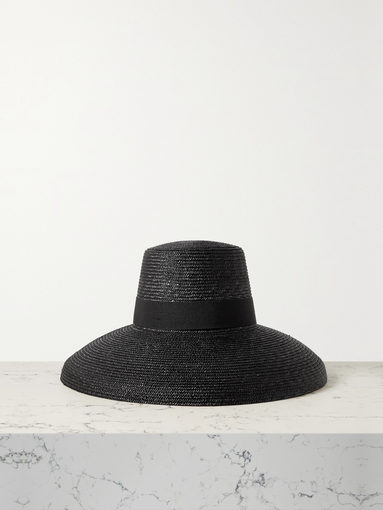 Max Mara - Corona Canvas-trimmed Straw Hat - Black