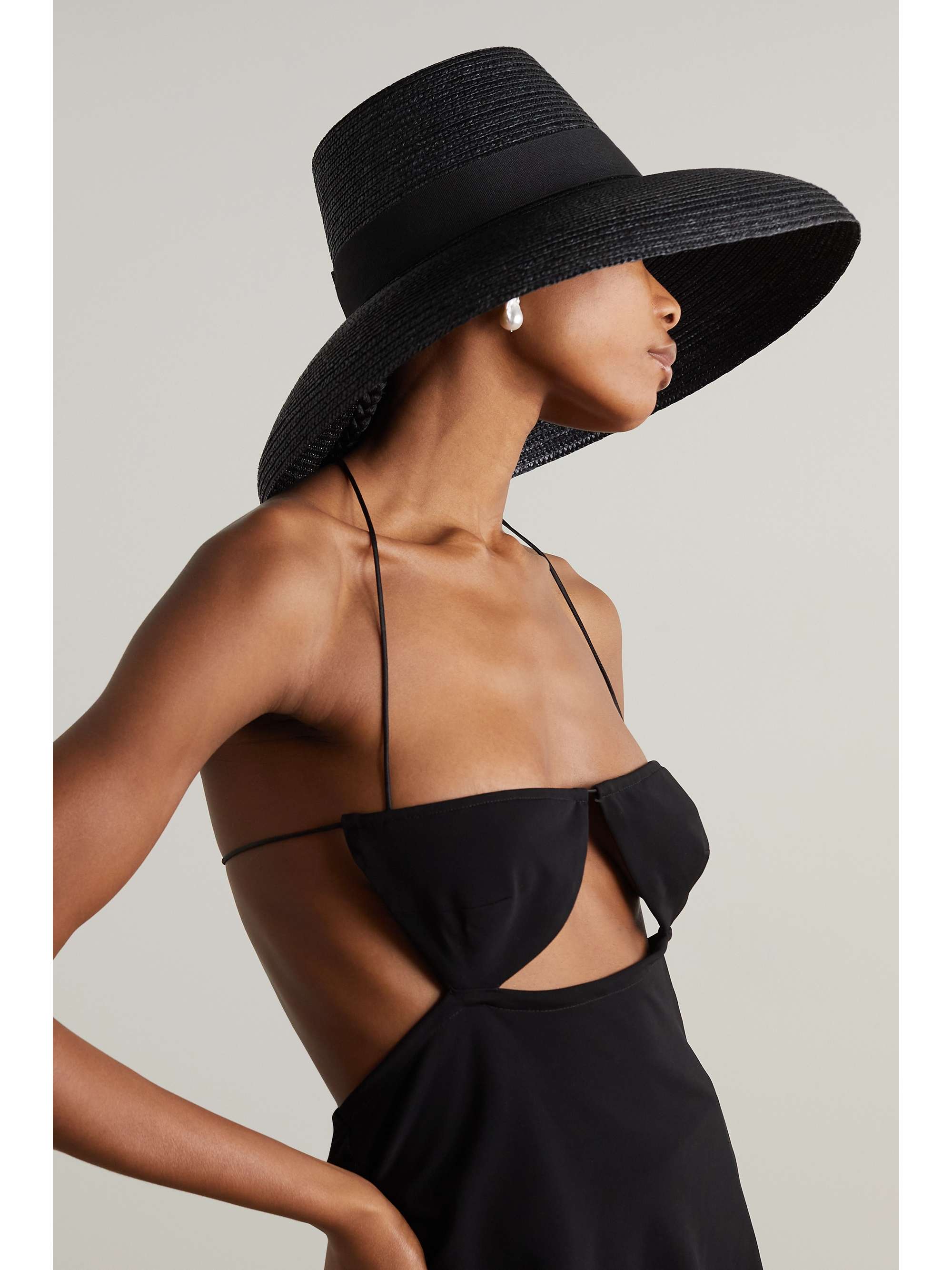MAX MARA Corona canvastrimmed straw hat NETAPORTER