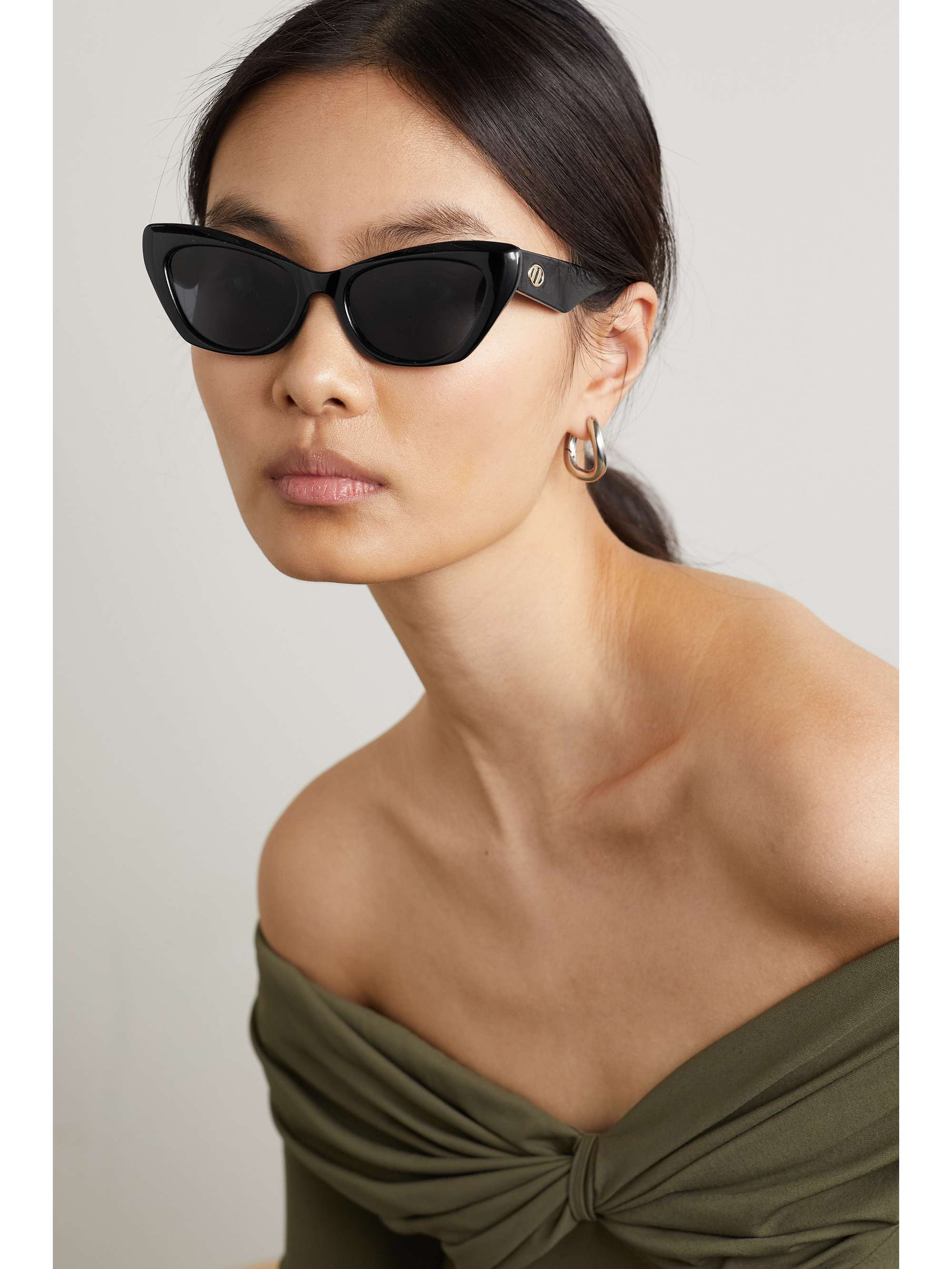 LE SPECS Eye Trash cateye acetate sunglasses NETAPORTER