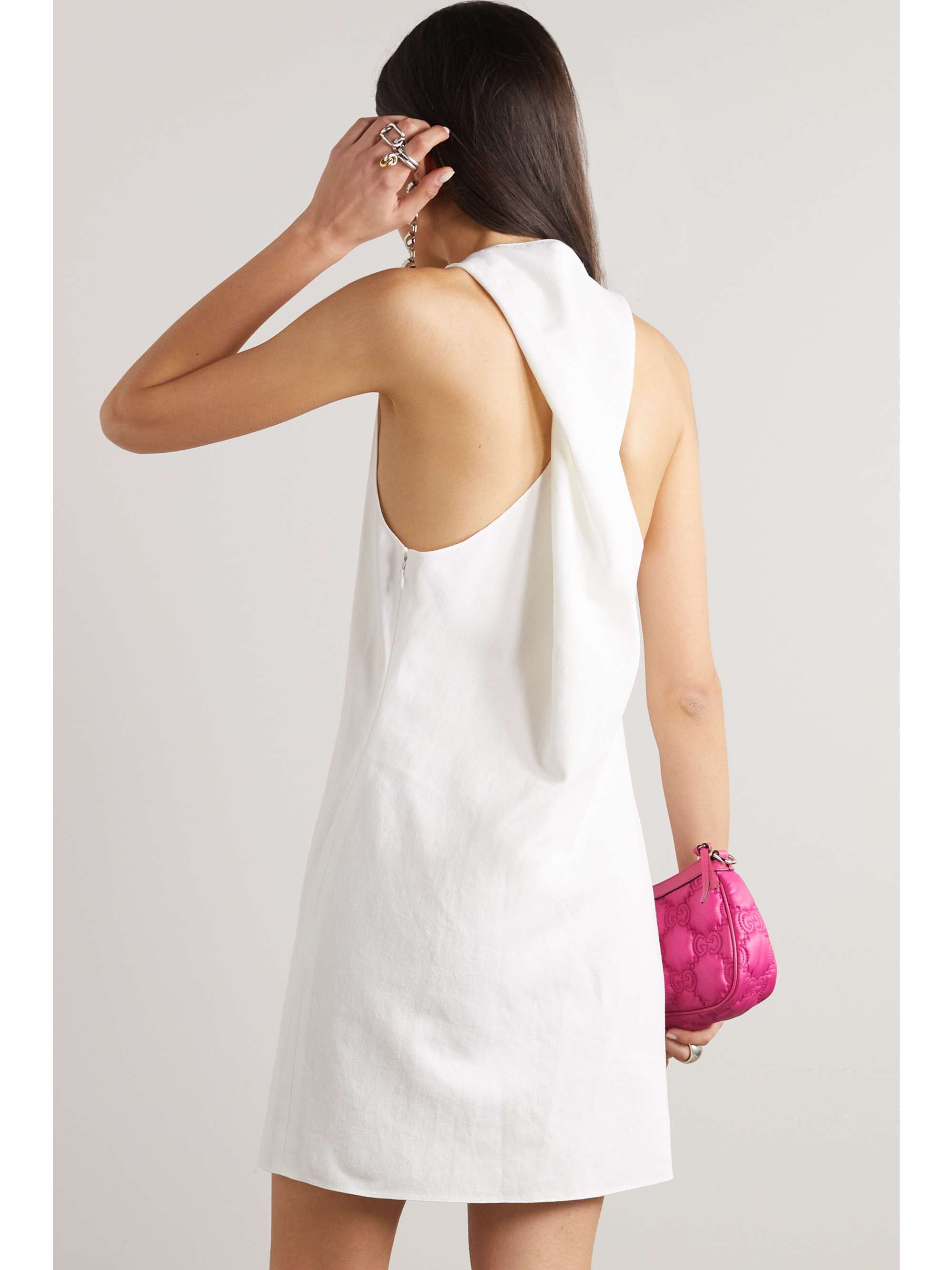 GAUCHERE Twisted cotton and linen-blend twill mini dress