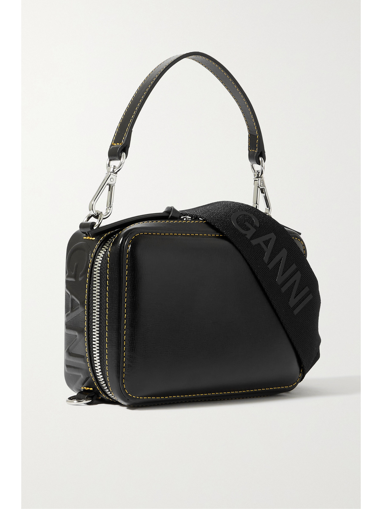 GANNI - Banner Recycled-leather Bag - Black