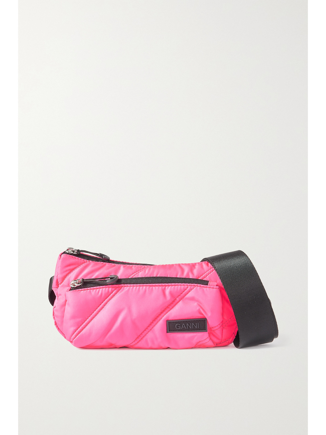 GANNI - Quilted Recycled-shell Shoulder Bag - Pink