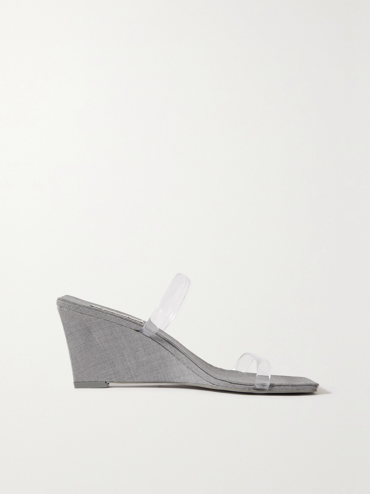 ST. AGNI - Wool-blend Canvas And Pvc Wedge Sandals - Gray