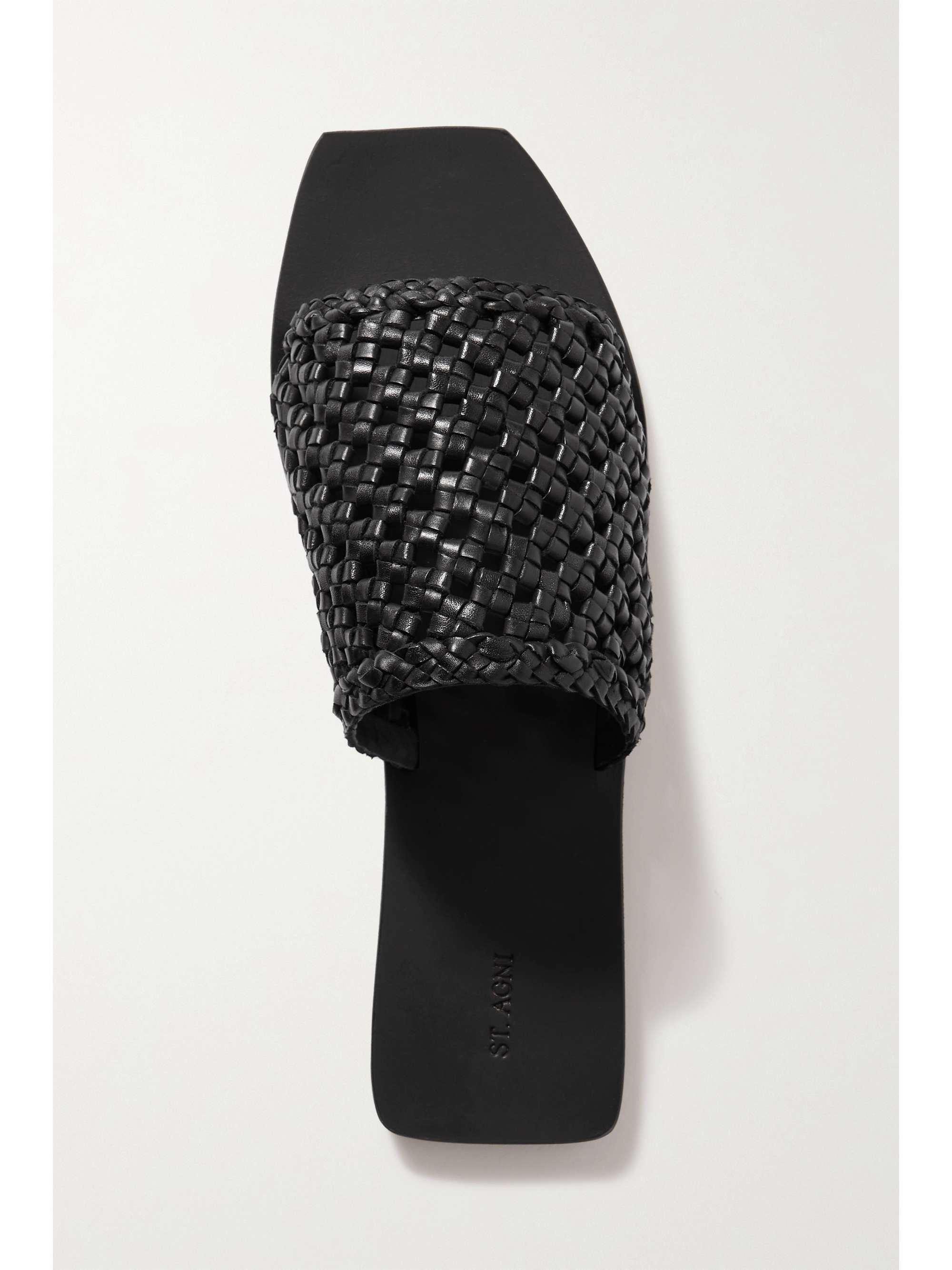 ST. AGNI Macramé leather slides