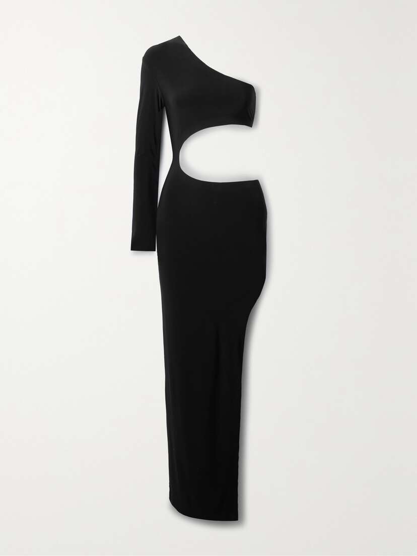 Norma Kamali Shane One-shoulder Cutout Stretch-jersey Gown - x large