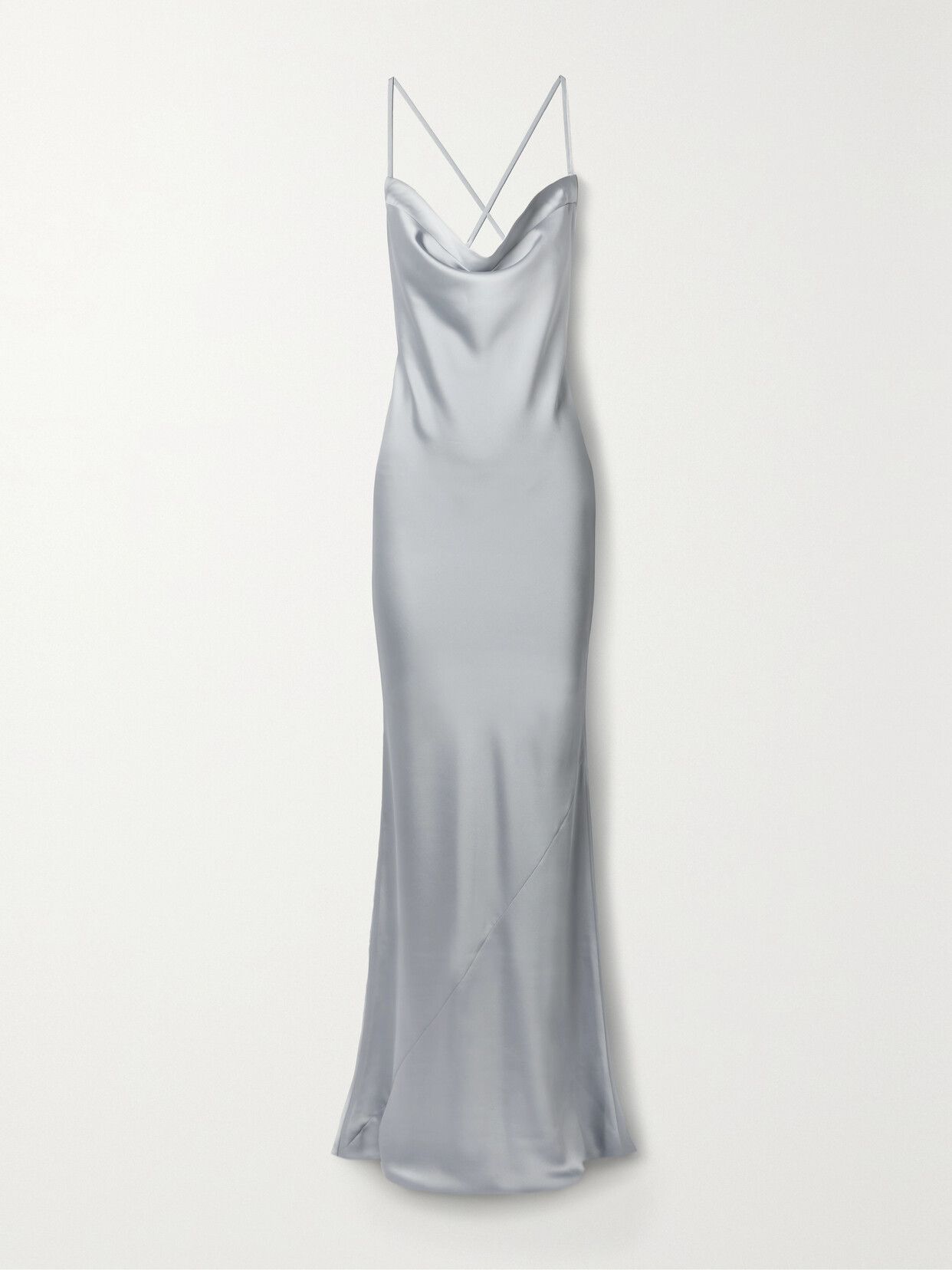 Norma Kamali - Open-back Draped Satin Gown - Silver