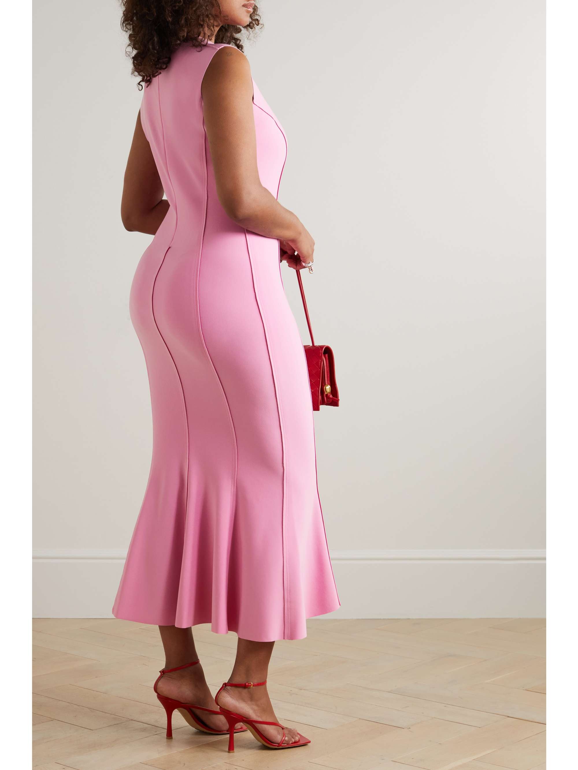 NORMA KAMALI Grace paneled stretch-jersey midi dress