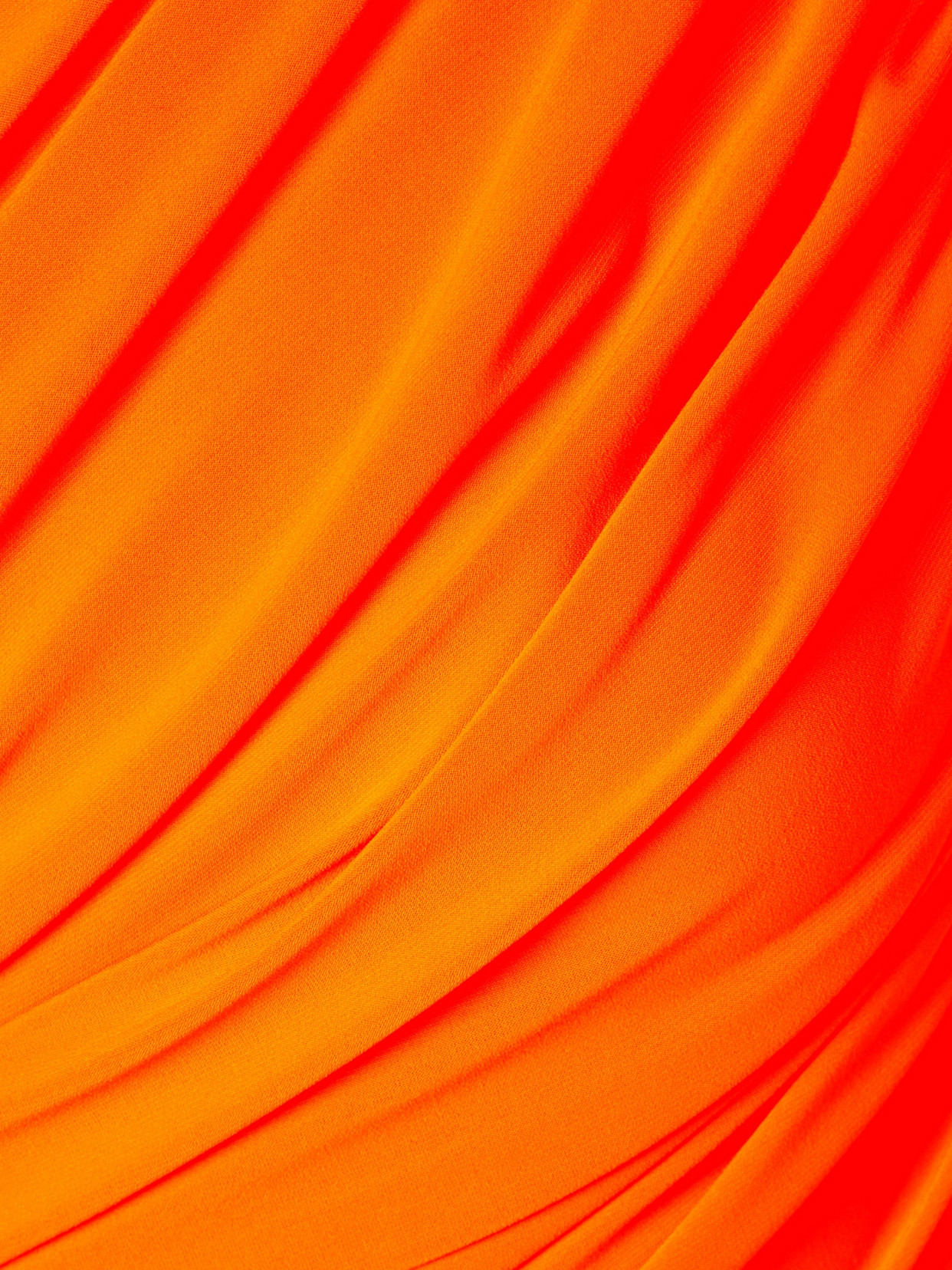 Norma Kamali Diana One-shoulder Ruched Gown In Blood Orange