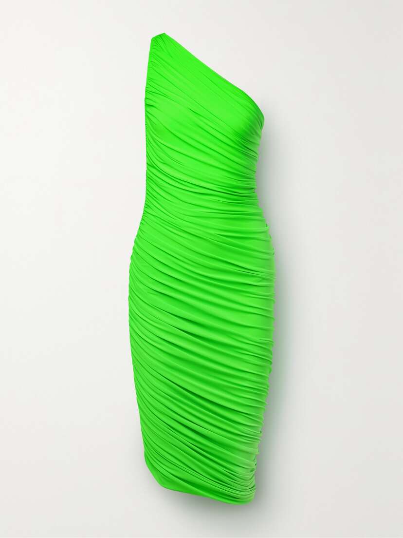 Norma Kamali Diana One-shoulder Ruched Stretch-jersey Dress - x large