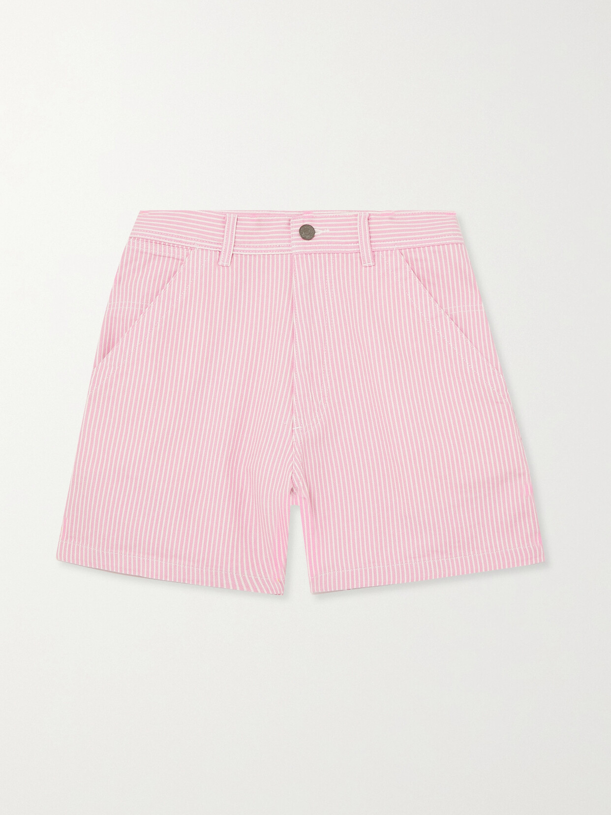 Denimist - Carpenter Striped Cotton-piqué Shorts - Pink