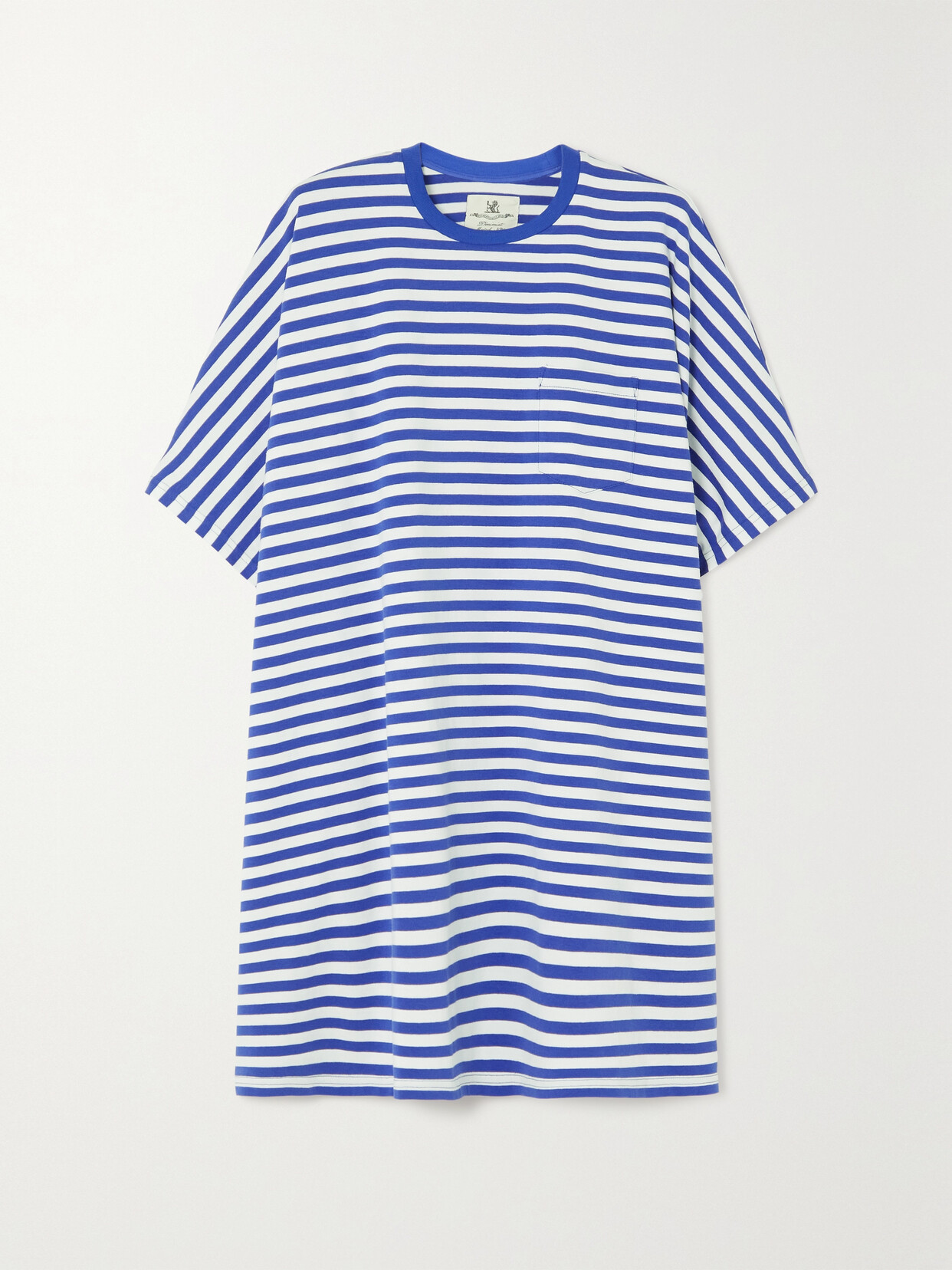 Denimist - Oversized Striped Cotton-jersey Mini Dress - Blue