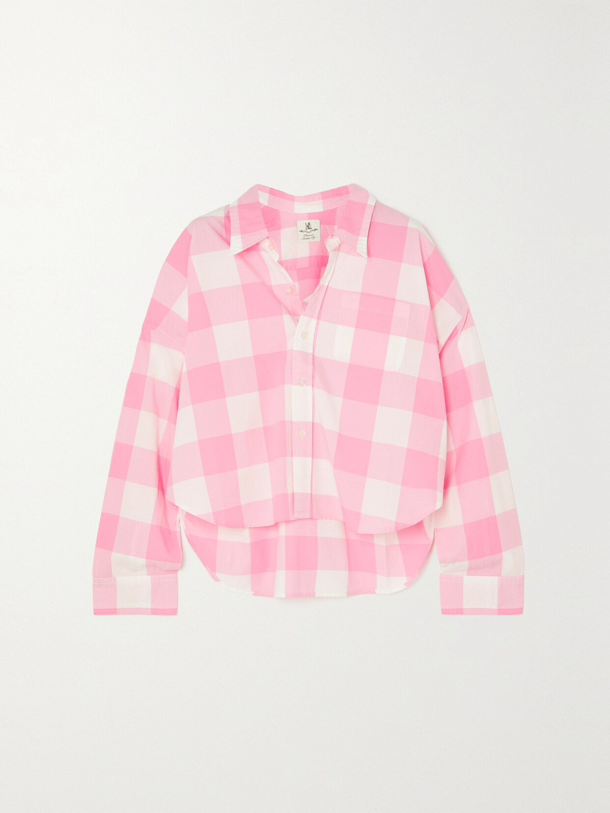 Denimist - Asymmetric Checked Cotton-poplin Shirt - Pink