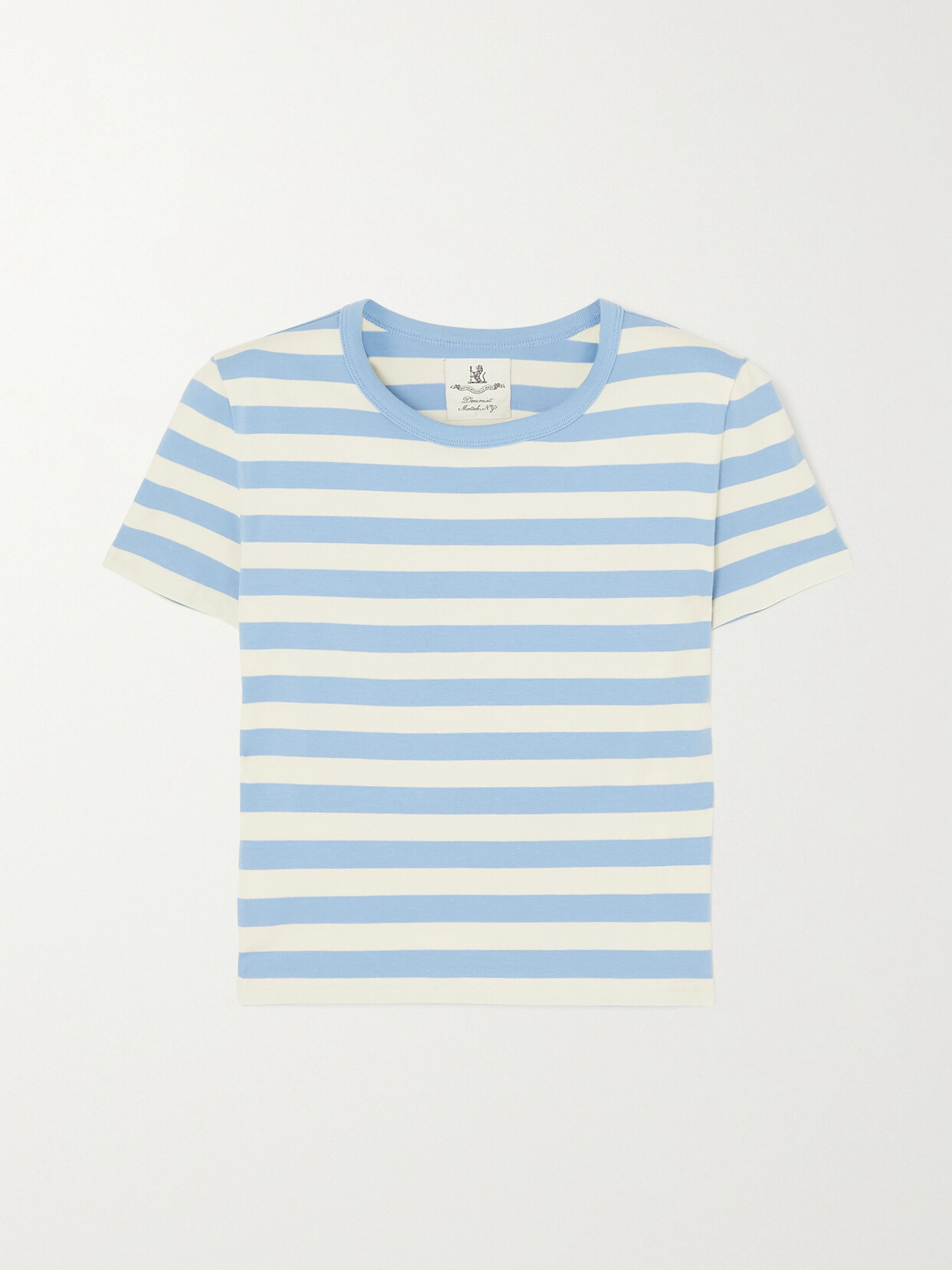 Denimist - Striped Cropped Cotton-jersey T-shirt - Blue