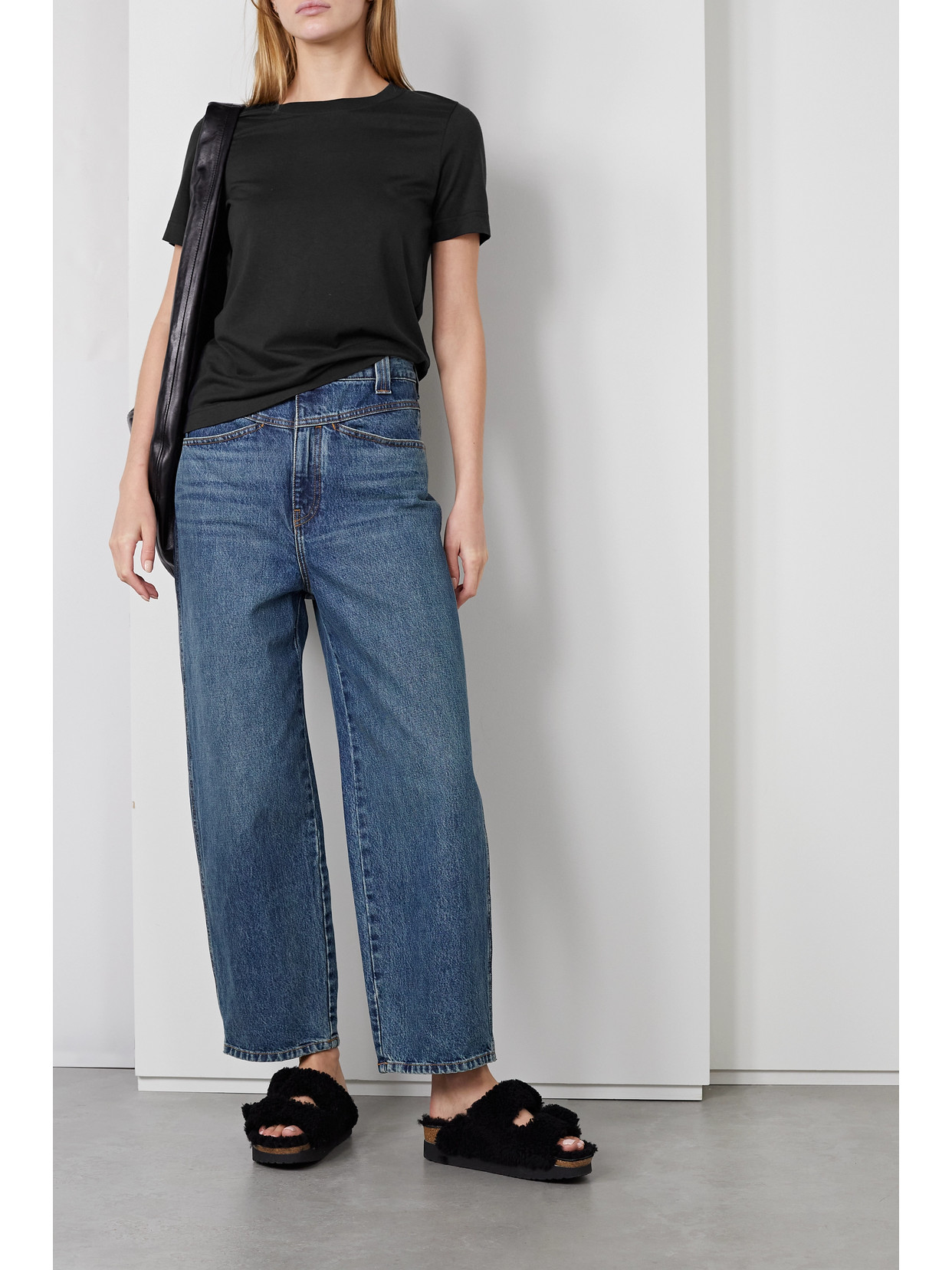 Cdlp Lyocell And Cotton-blend T-shirt In Black