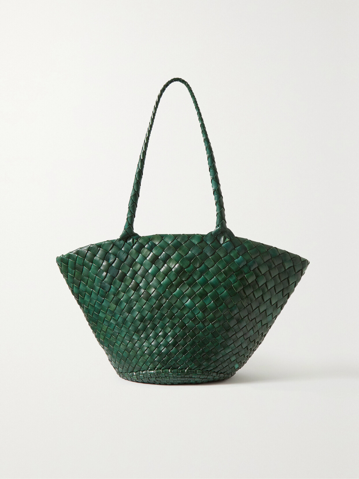 Dragon Diffusion Egola Woven Leather Tote In Green