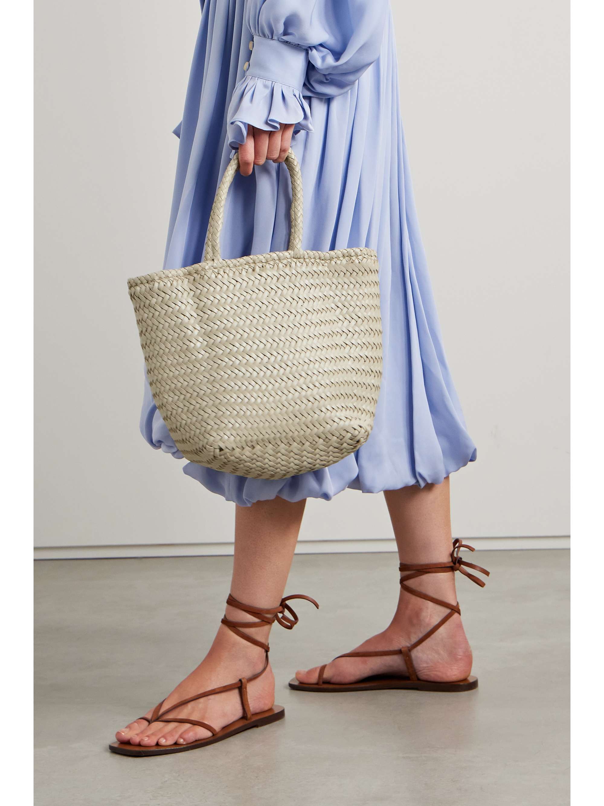 Small Woven Leather Tote