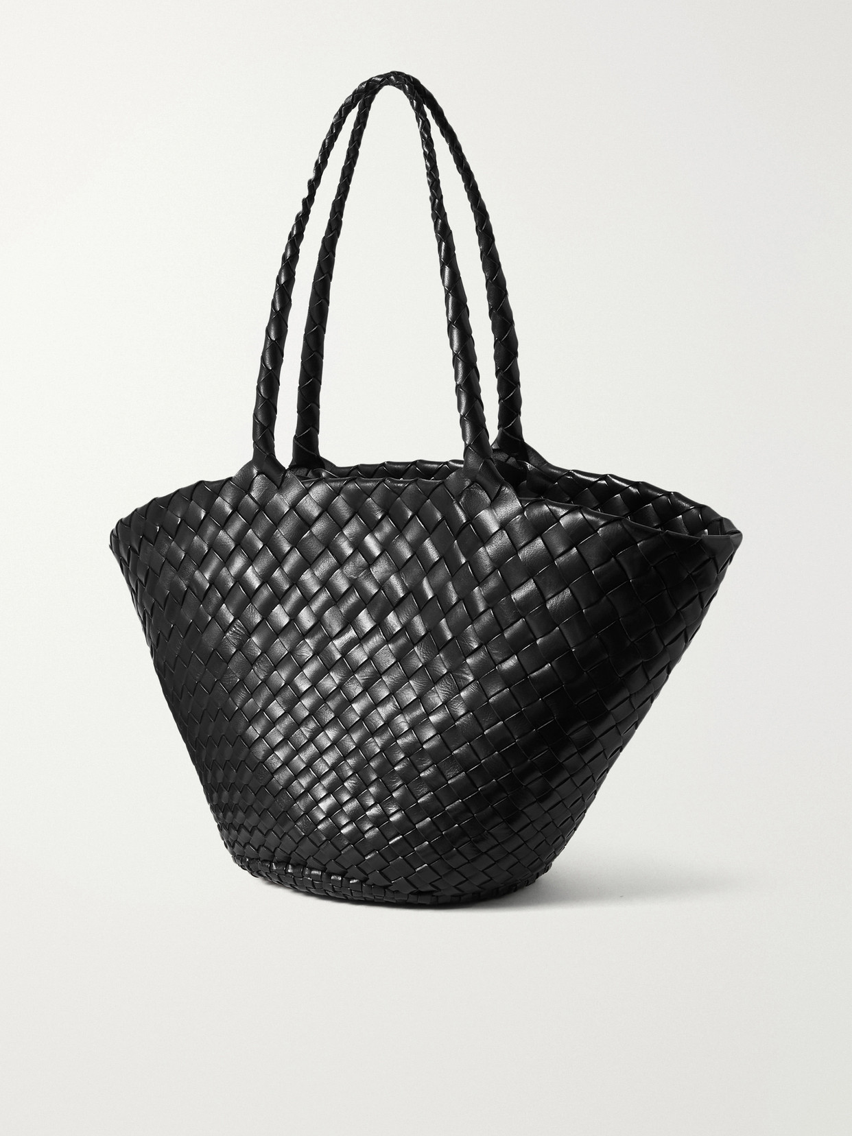 Dragon Diffusion Egola Woven Leather Tote In Black