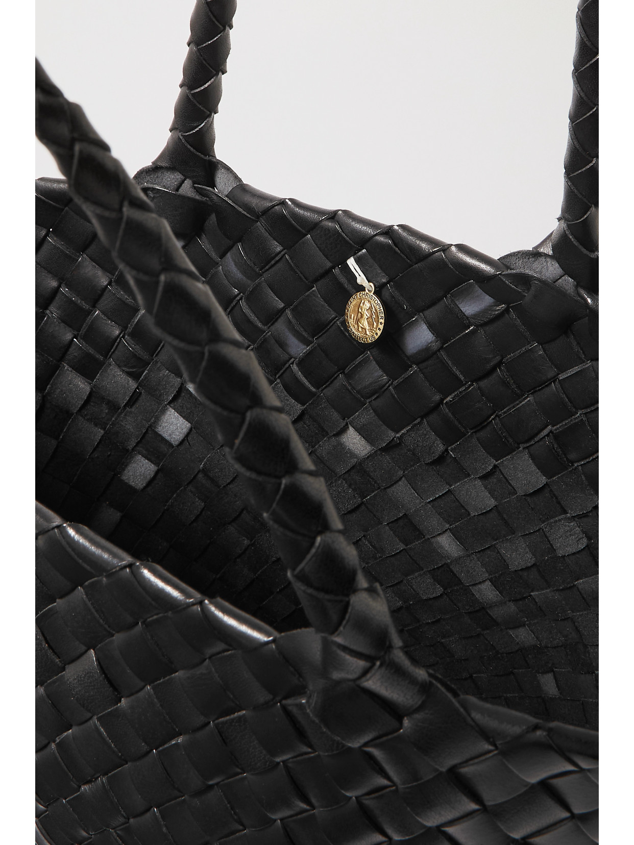Dragon Diffusion Egola Woven Leather Tote In Black