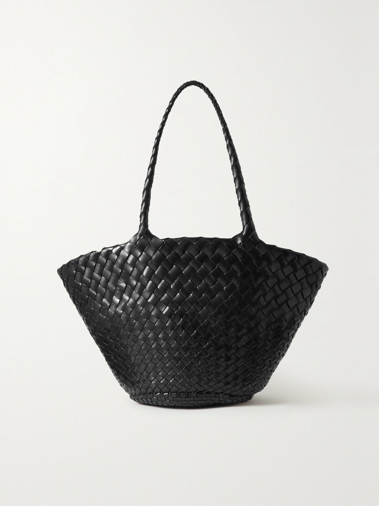 Dragon Diffusion Egola Woven Leather Tote In Black