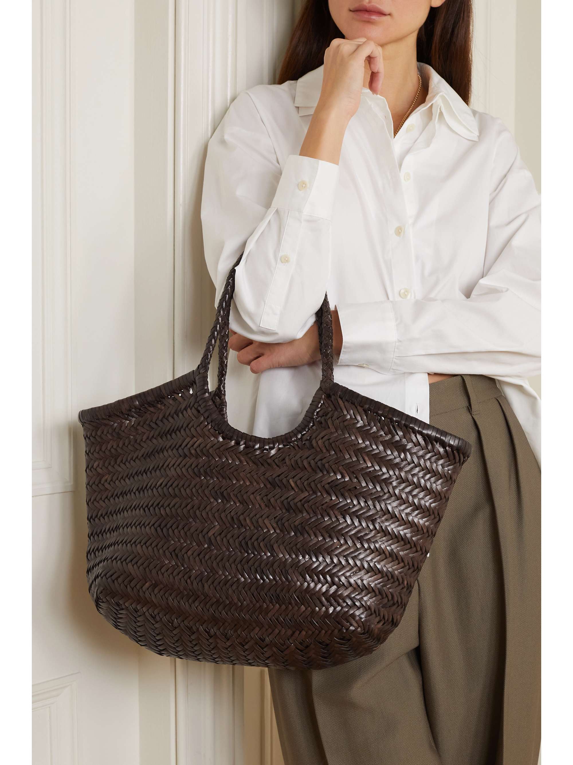 DRAGON DIFFUSION Nantucket big woven leather tote | NET-A-PORTER