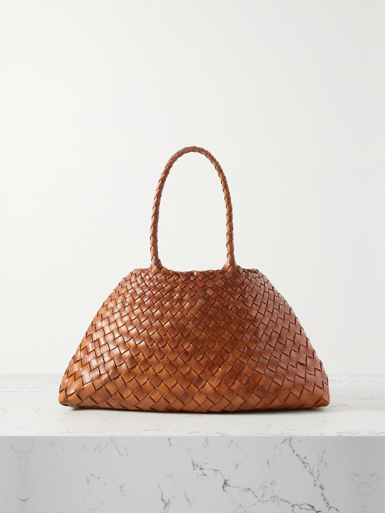 Dragon Diffusion Santa Croce Big Woven Leather Tote In Brown