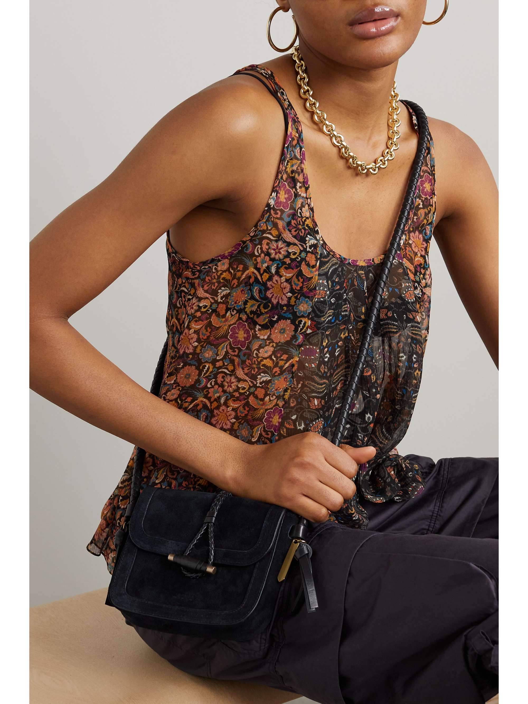 ISABEL MARANT Vigo leathertrimmed suede shoulder bag NETAPORTER