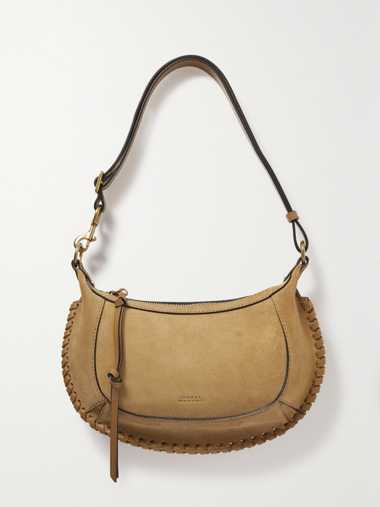 Isabel Marant - Oskan Moon Whipstitched Suede Shoulder Bag - Brown