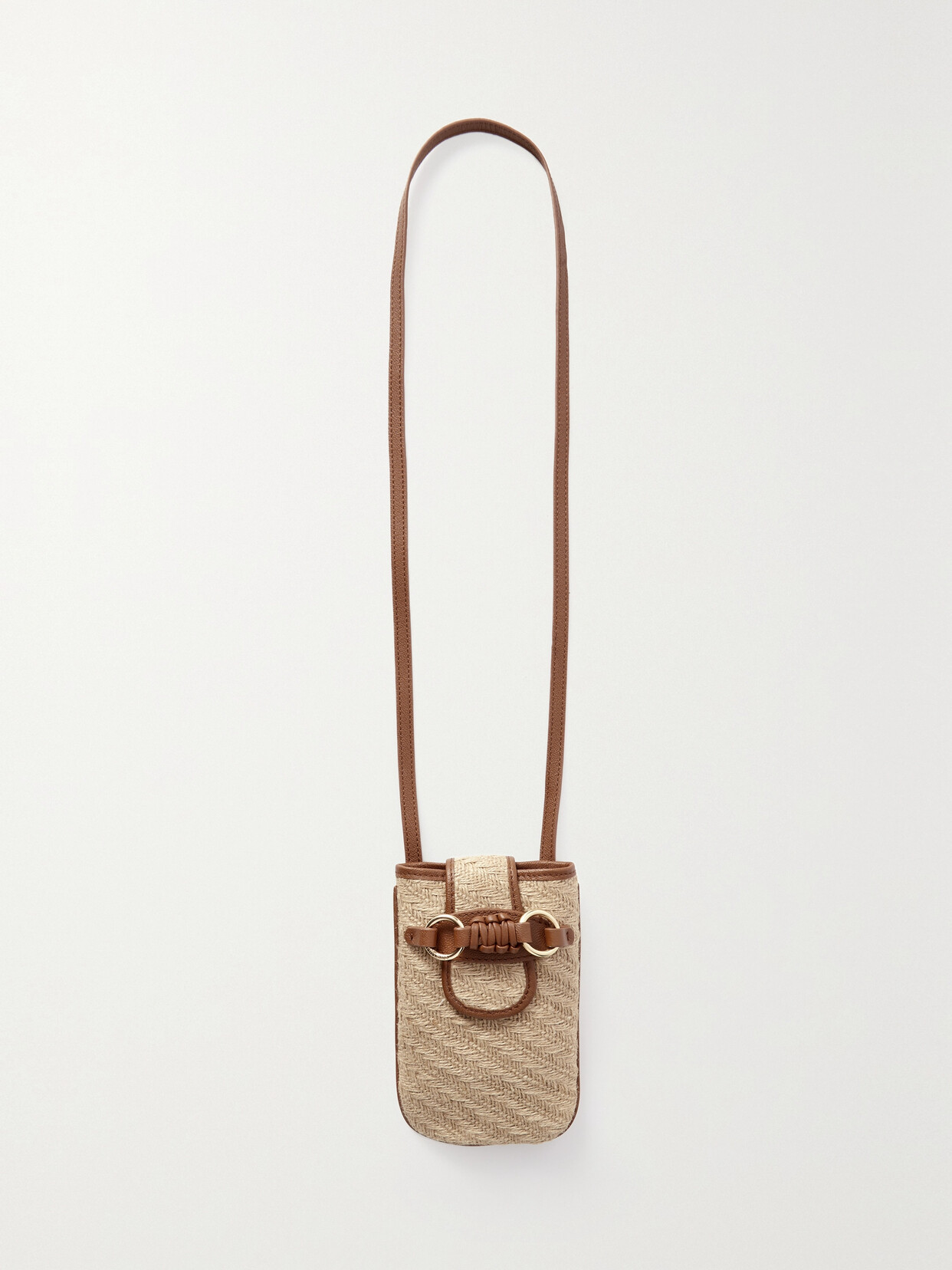 See By Chloé - Saddie Small Leather-trimmed Raffia Shoulder Bag - Brown