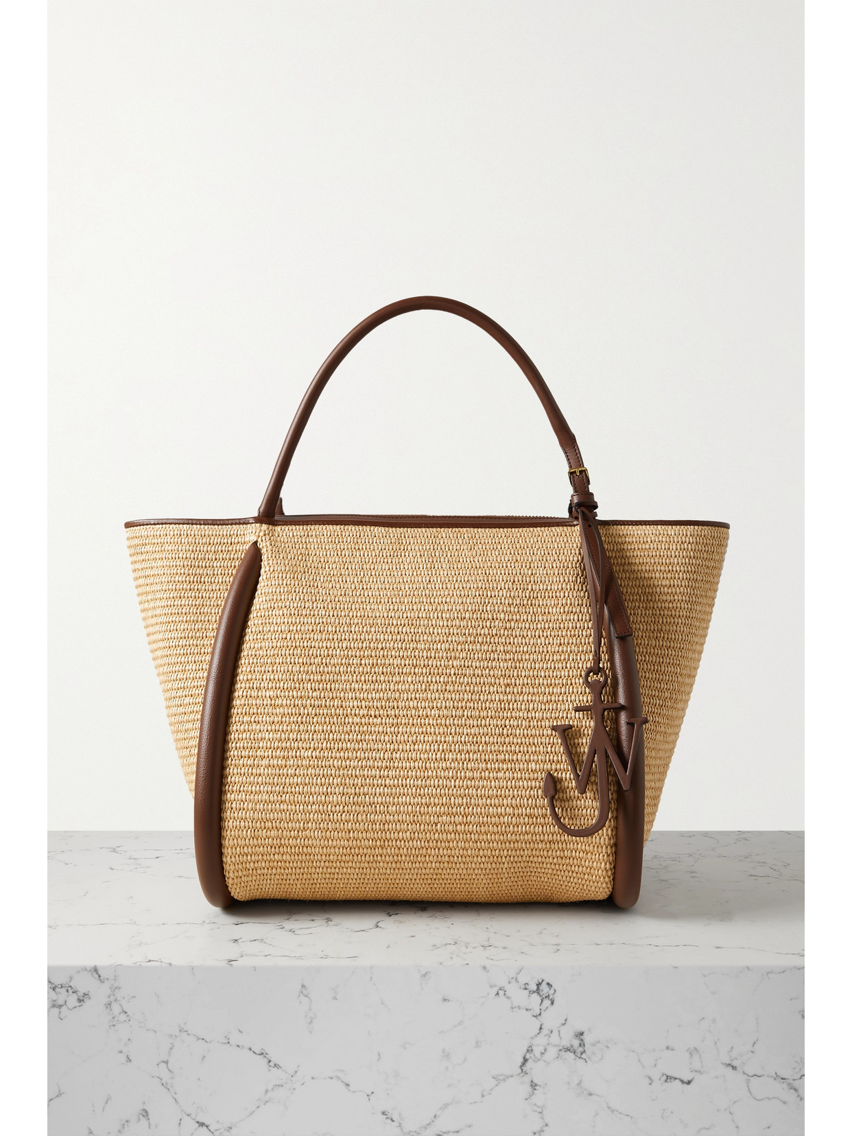 JW Anderson - Bumper 31 Leather-trimmed Raffia Tote - Neutrals