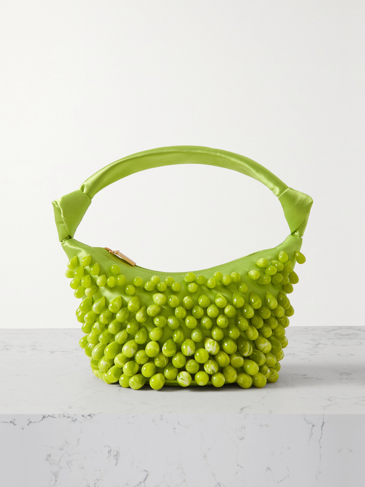 Cult Gaia - Gia Embellished Satin Shoulder Bag - Green