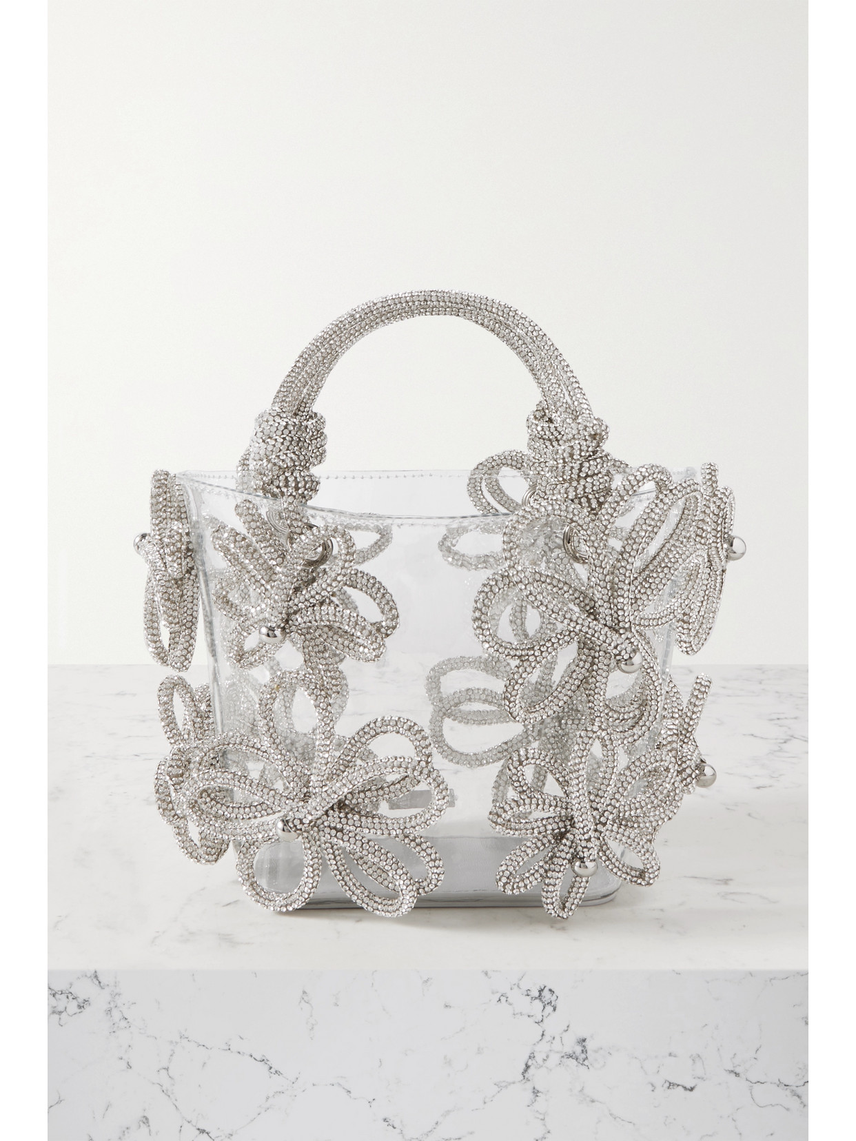 Cult Gaia - Bloom Mini Crystal-embellished Pvc Tote - Neutrals
