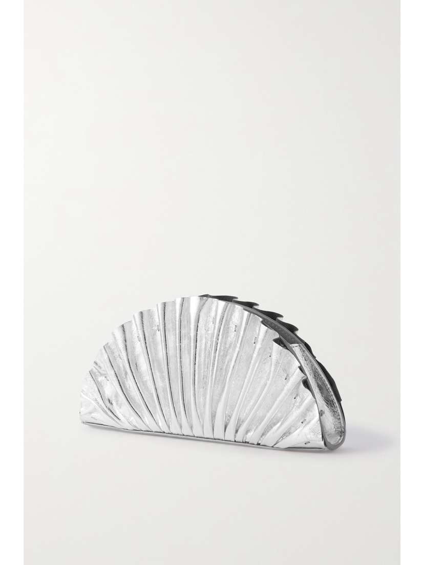 Cult Gaia Nala Ruched Metallic Leather Clutch | Thumbnail 3 Cult Gaia Nala Ruched Metallic Leather Clutch | Thumbnail 3