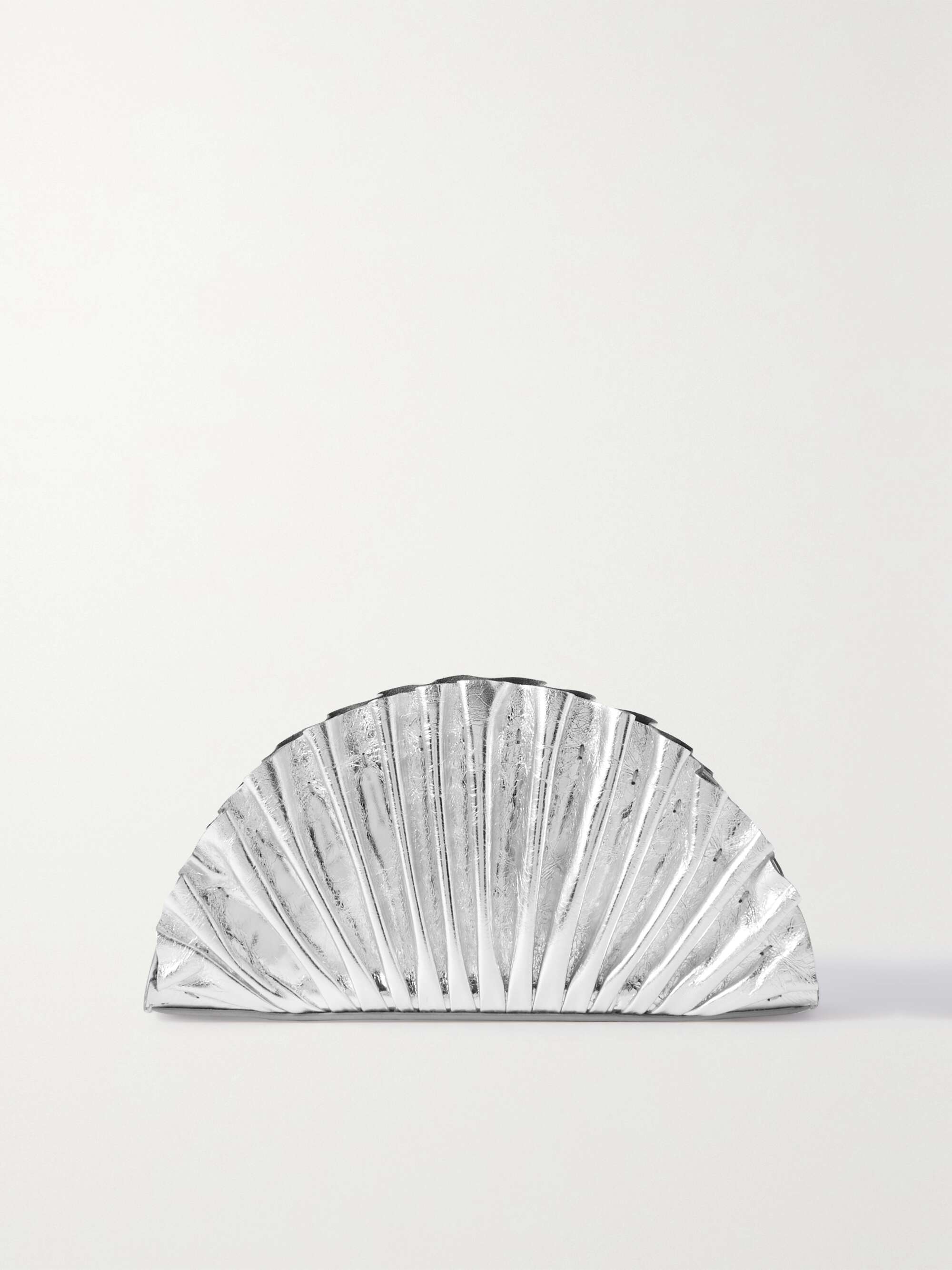 CULT GAIA Nala ruched metallic leather clutch