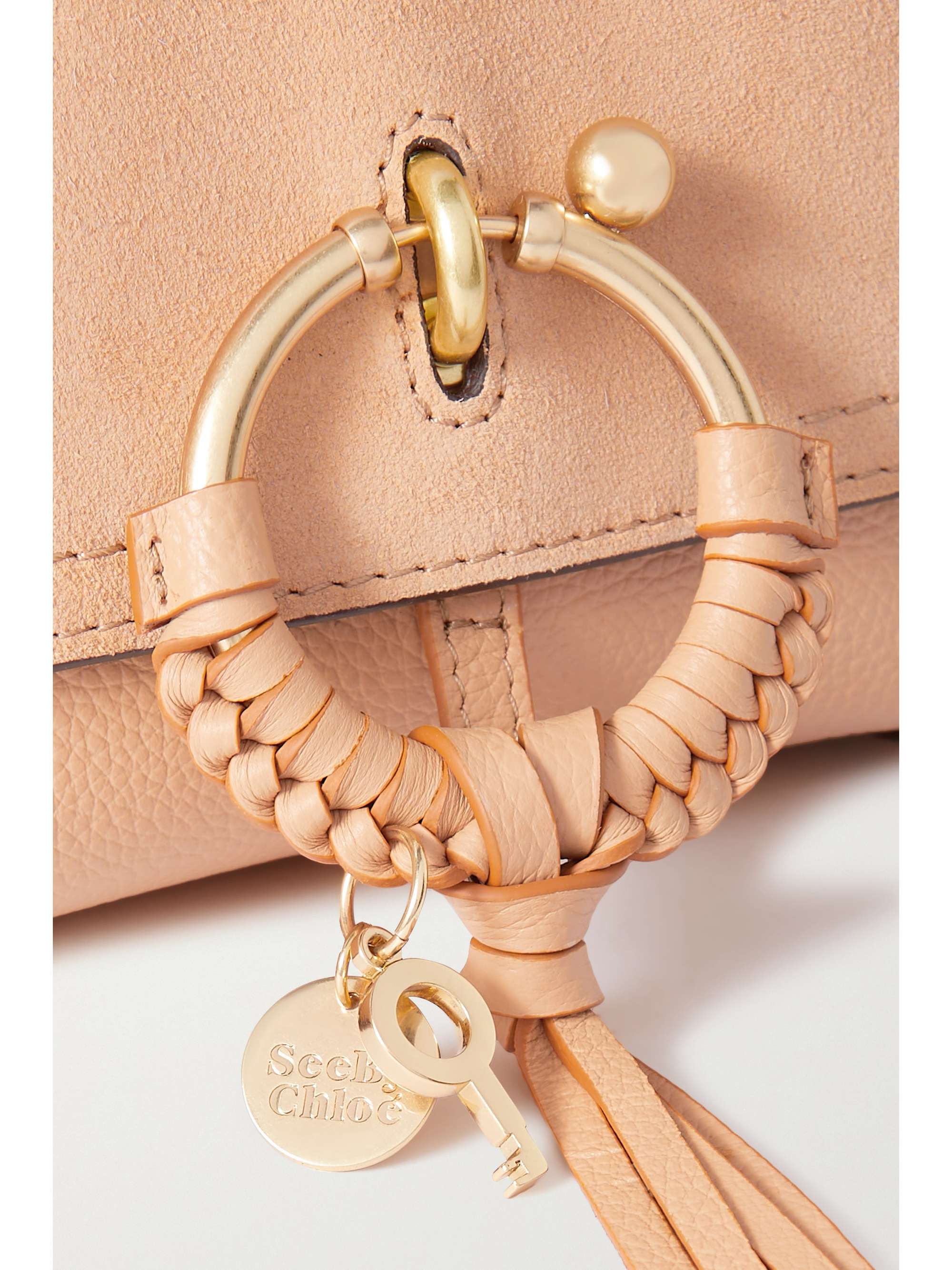 SEE BY CHLOÉ Joan mini textured-leather and suede shoulder bag